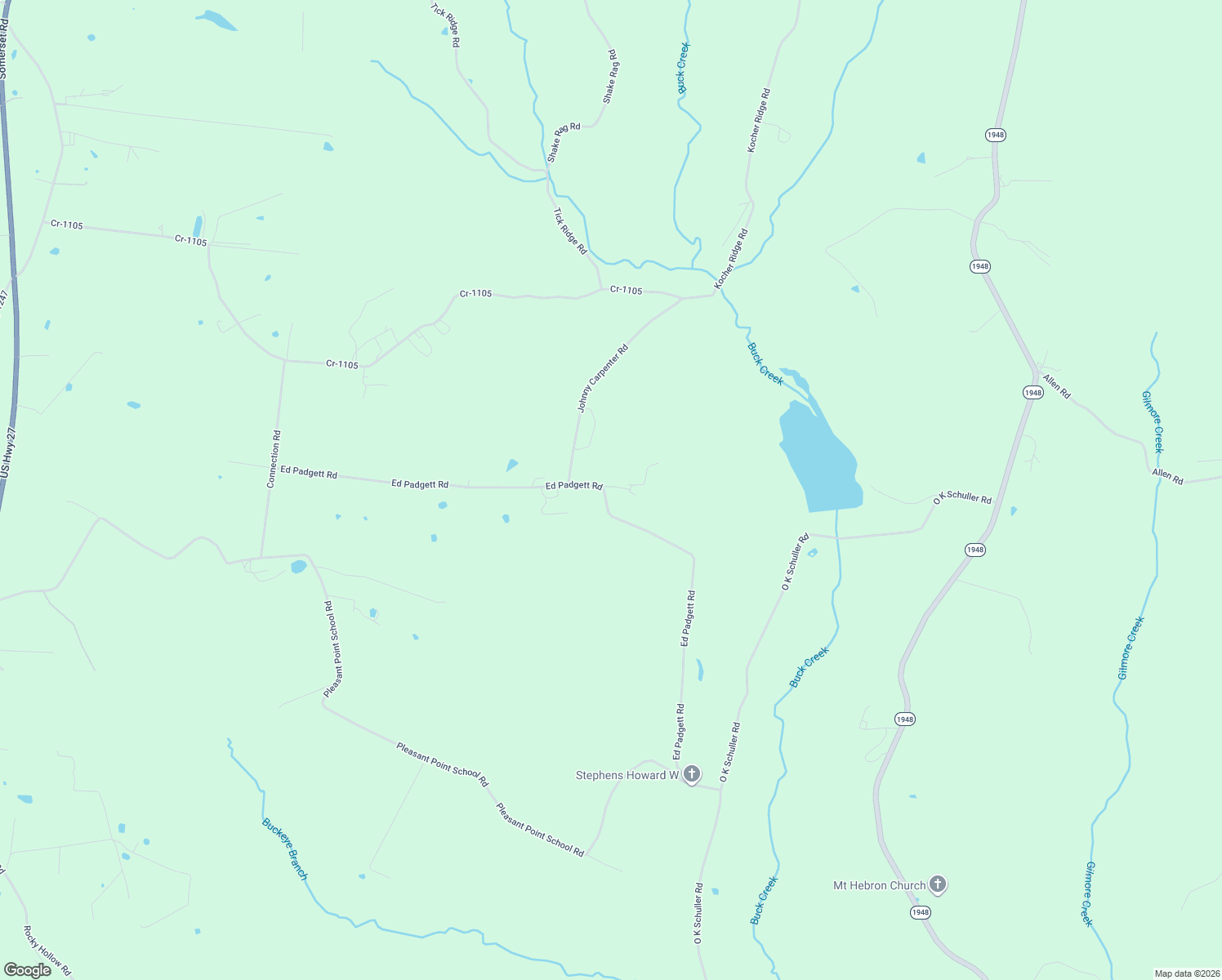 map of restaurants, bars, coffee shops, grocery stores, and more near 968 Ed Padgett Road in Waynesburg