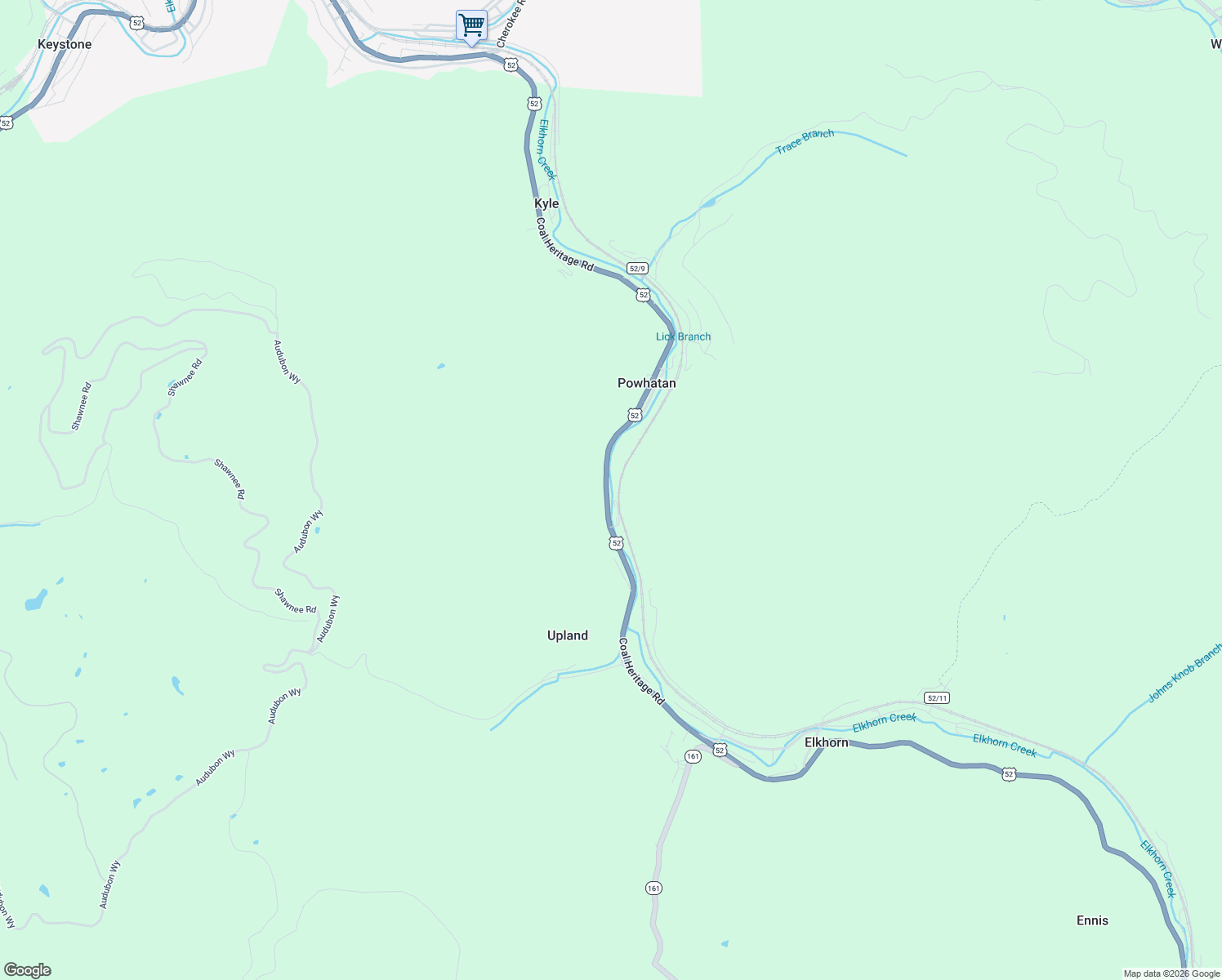 map of restaurants, bars, coffee shops, grocery stores, and more near 35533 Coal Heritage Road in Northfork
