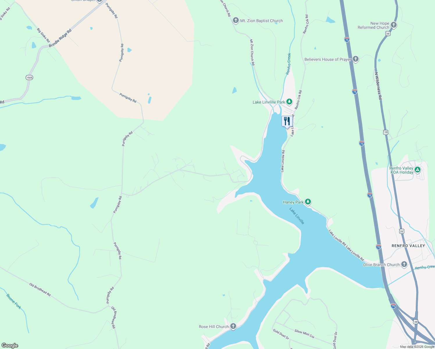 map of restaurants, bars, coffee shops, grocery stores, and more near 657 Barnett Road in Brodhead