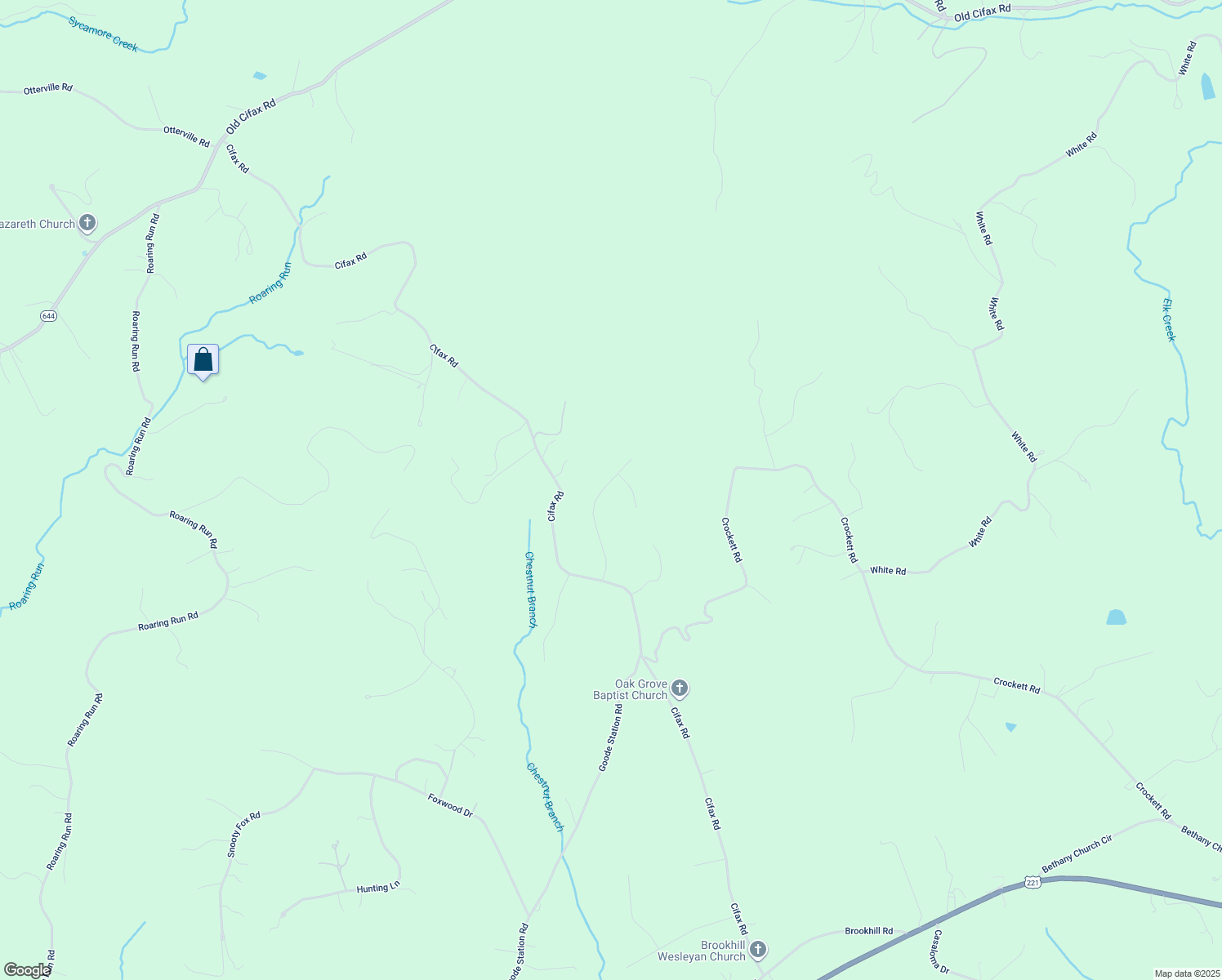 map of restaurants, bars, coffee shops, grocery stores, and more near 117 Kings Grant Drive in Goode