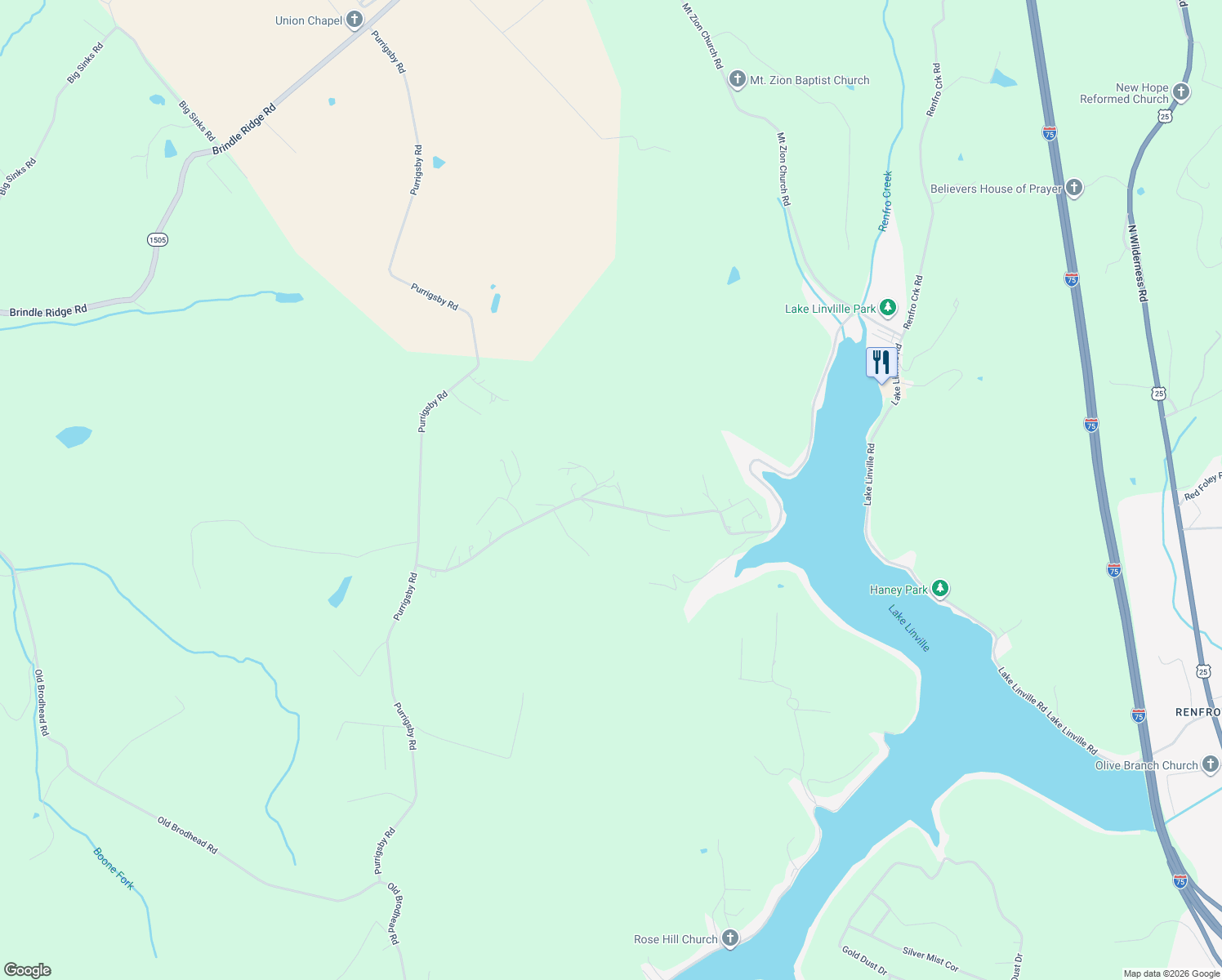 map of restaurants, bars, coffee shops, grocery stores, and more near 657 Barnett Road in Brodhead