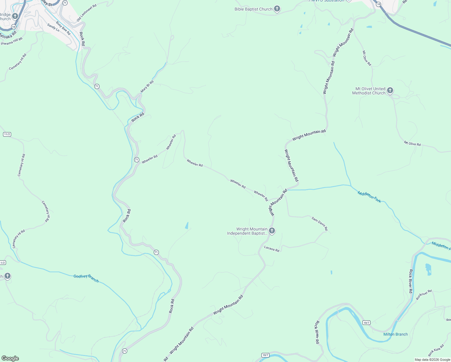 map of restaurants, bars, coffee shops, grocery stores, and more near 589 Wheeler Road in Rock