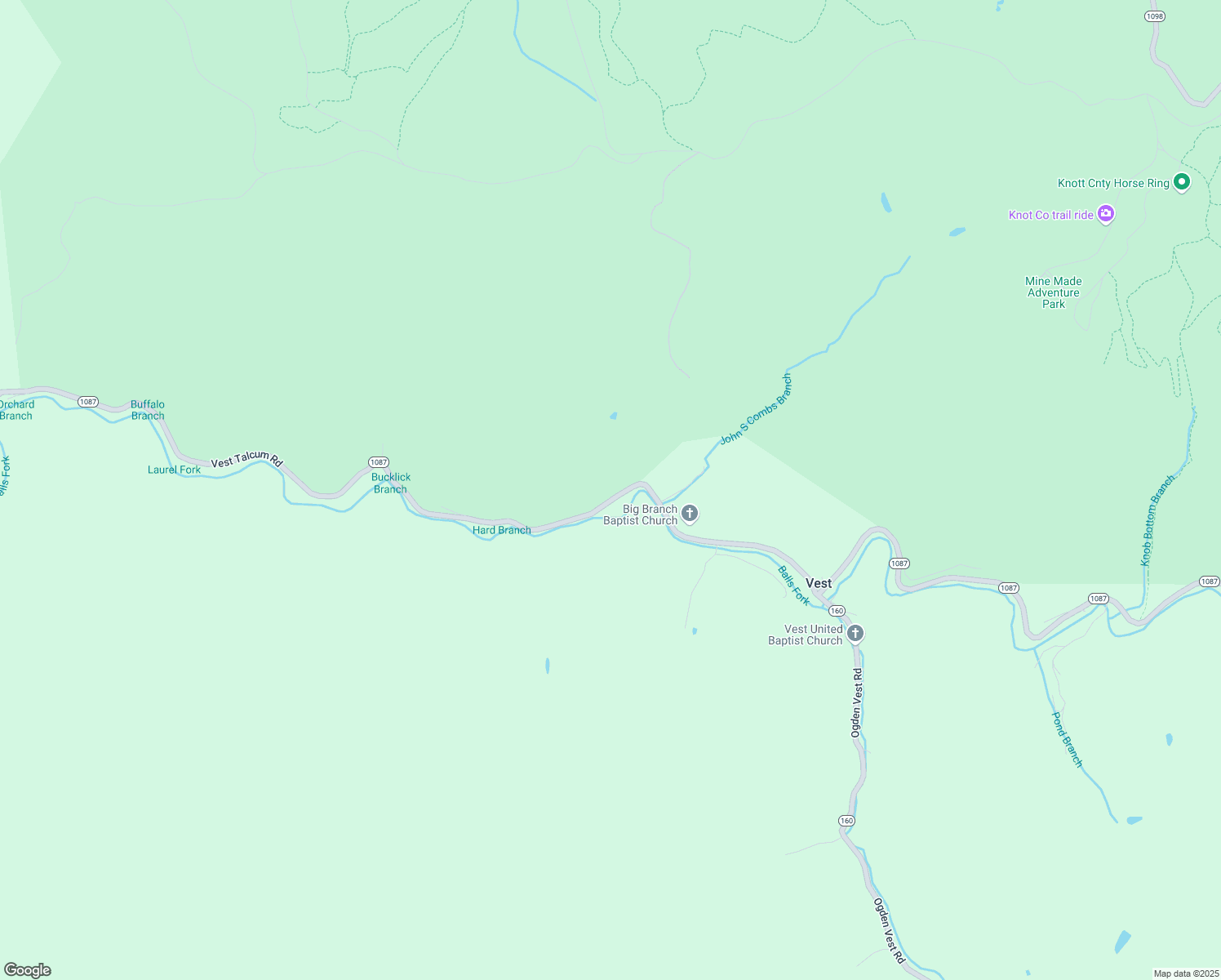 map of restaurants, bars, coffee shops, grocery stores, and more near 724 Vest Talcum Road in Vest