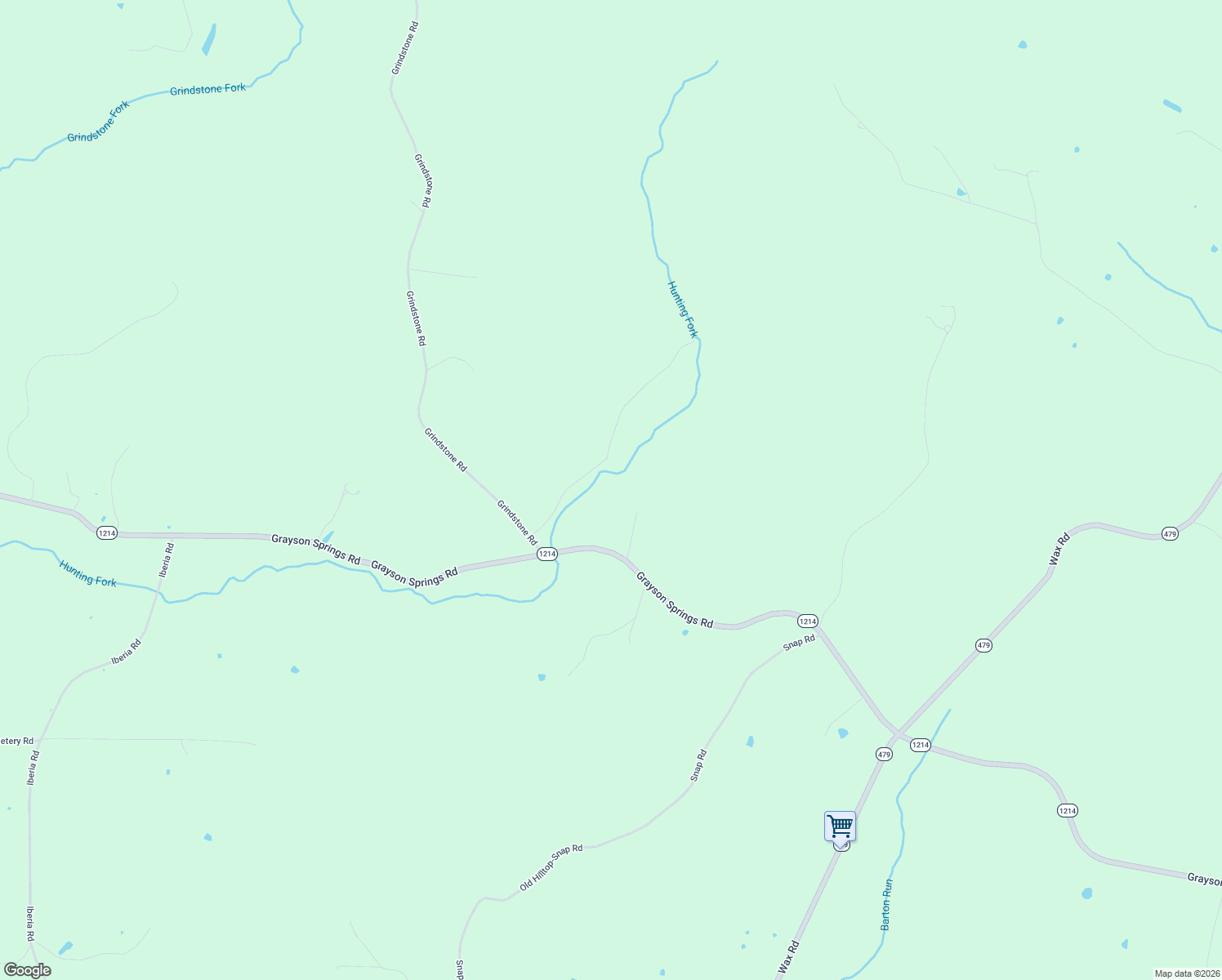 map of restaurants, bars, coffee shops, grocery stores, and more near 11900 Grayson Springs Road in Clarkson