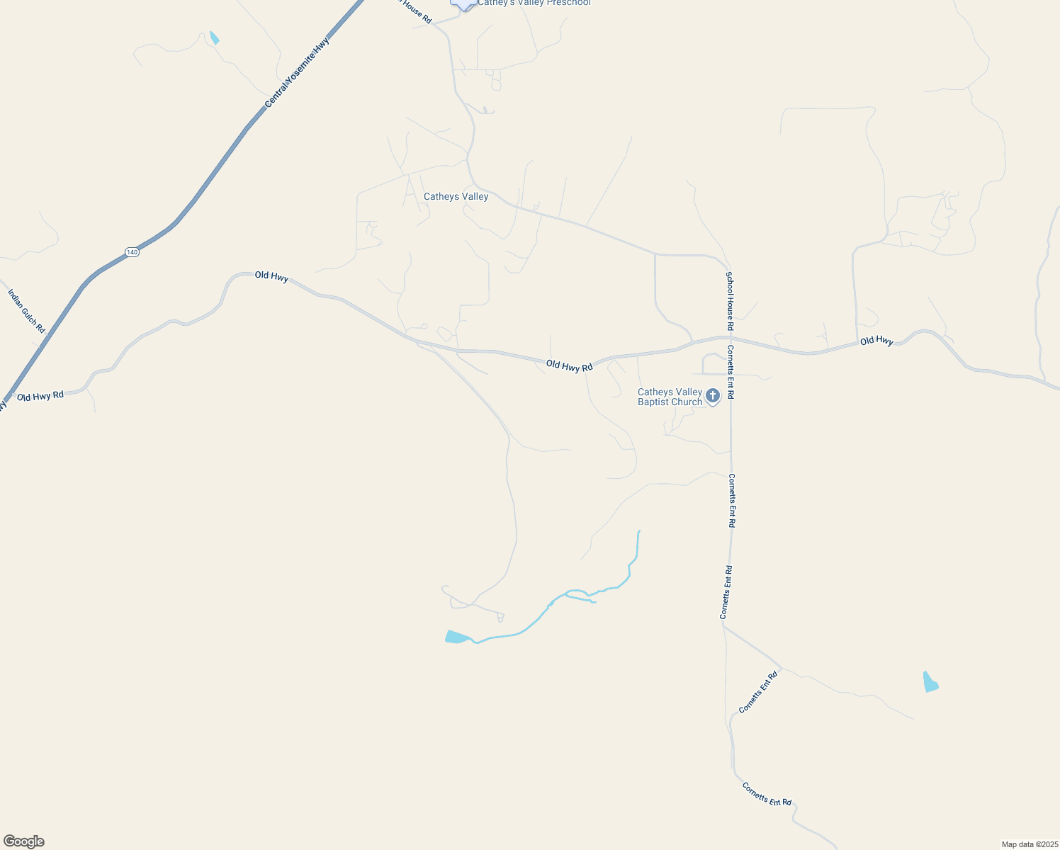 map of restaurants, bars, coffee shops, grocery stores, and more near 2380 Old Highway in Catheys Valley