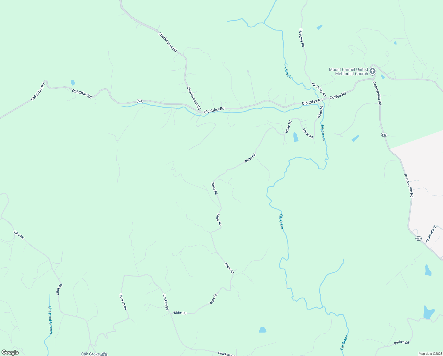 map of restaurants, bars, coffee shops, grocery stores, and more near 2649 White Road in Forest