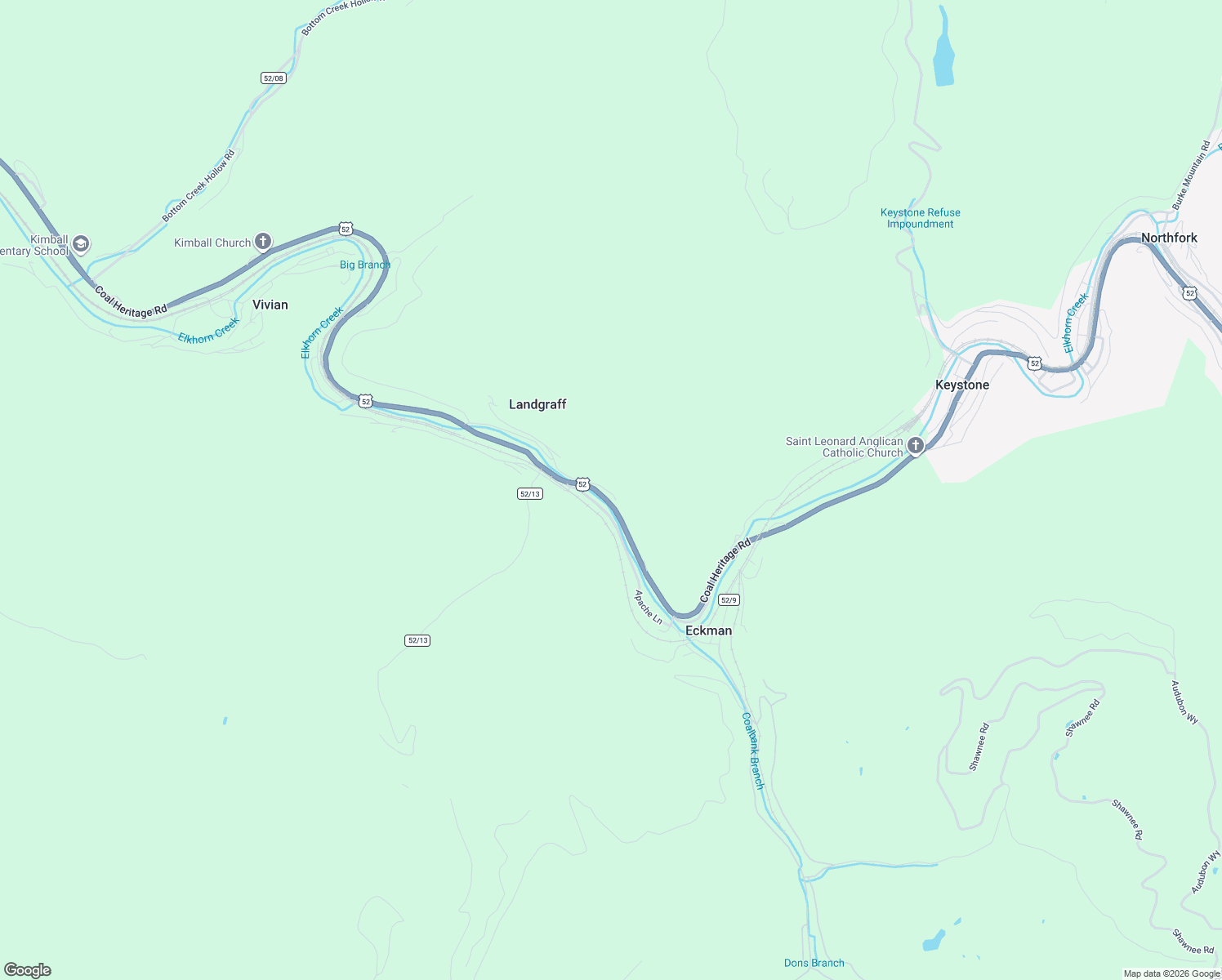 map of restaurants, bars, coffee shops, grocery stores, and more near 30767 Coal Heritage Road in Northfork