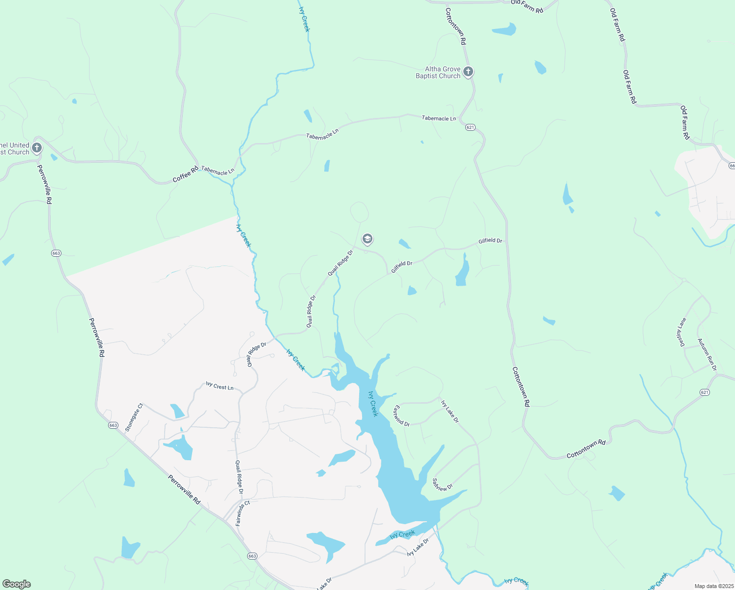 map of restaurants, bars, coffee shops, grocery stores, and more near 1132 Lakepointe Drive in Forest