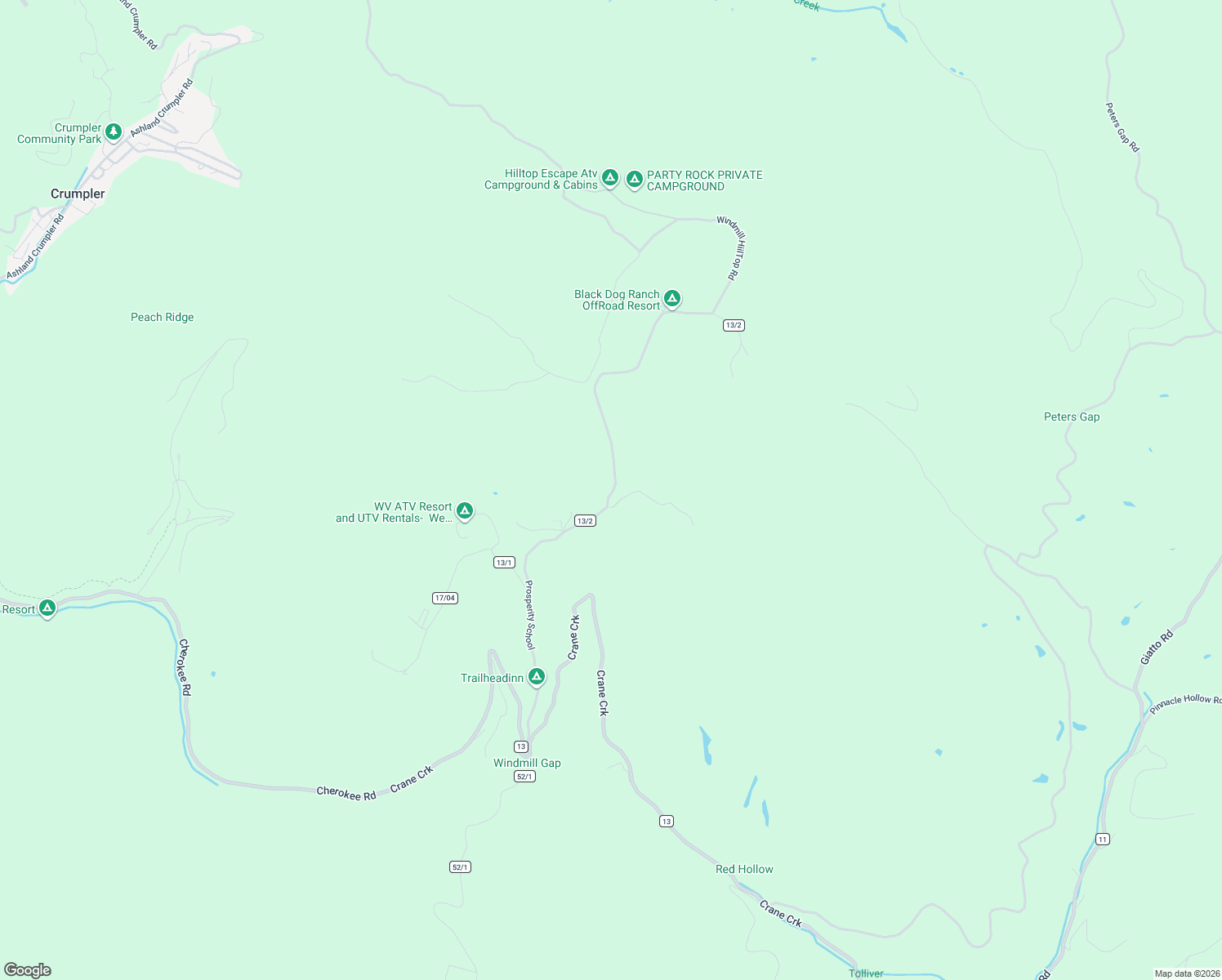 map of restaurants, bars, coffee shops, grocery stores, and more near Windmill Gap-Prosperity Road in Rock