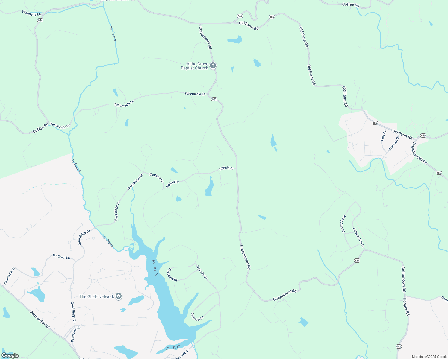 map of restaurants, bars, coffee shops, grocery stores, and more near 1094 Val Terrace Court in Forest