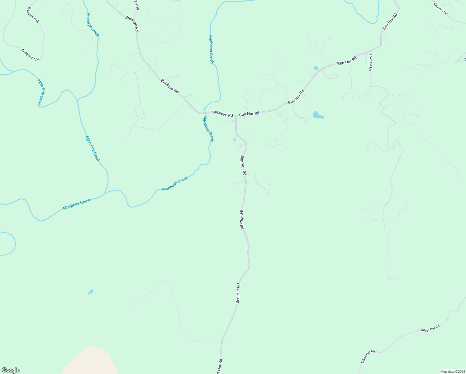 map of restaurants, bars, coffee shops, grocery stores, and more near 3729 Ben Hur Road in Mariposa