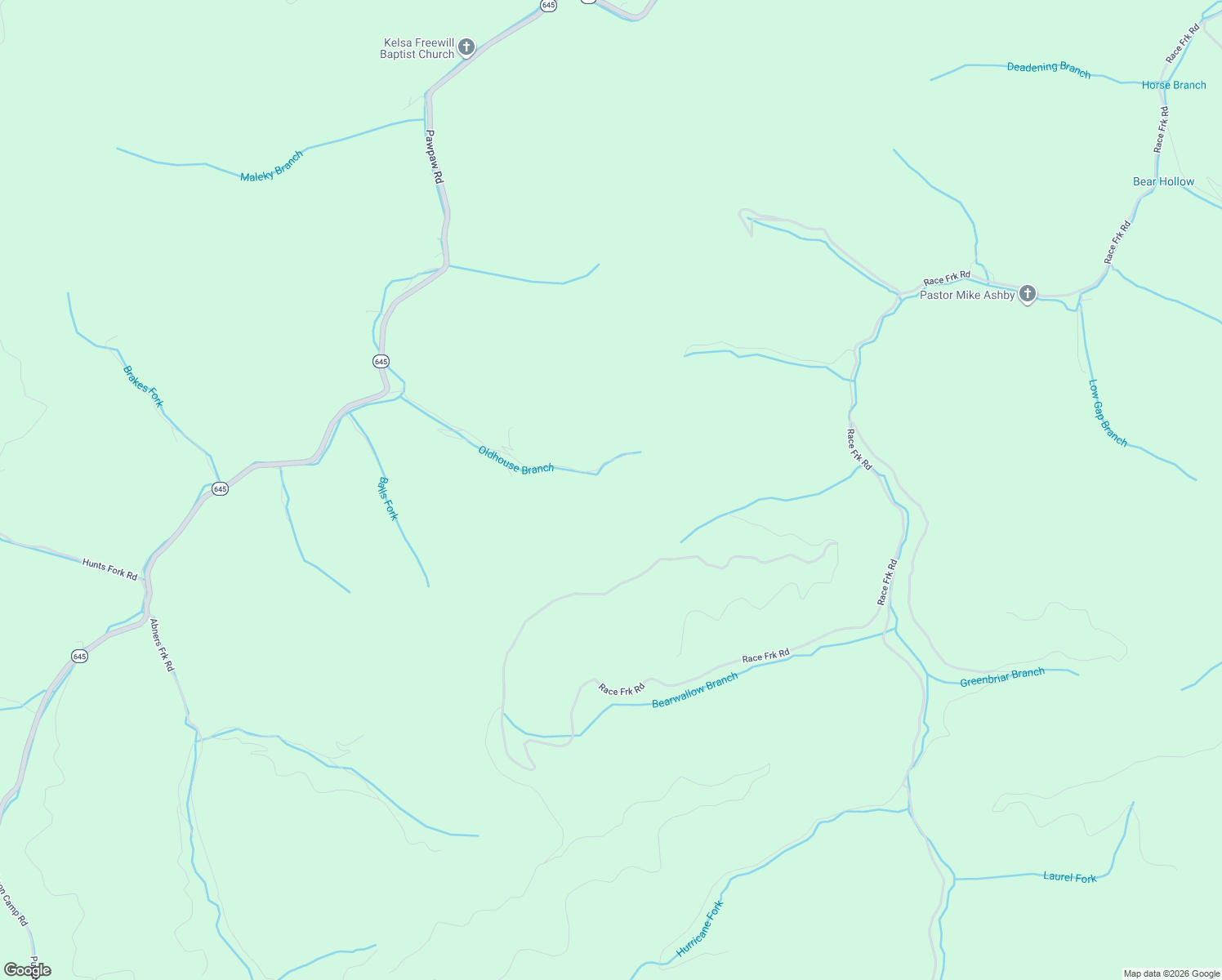map of restaurants, bars, coffee shops, grocery stores, and more near 1709 May Branch Road in Hurley