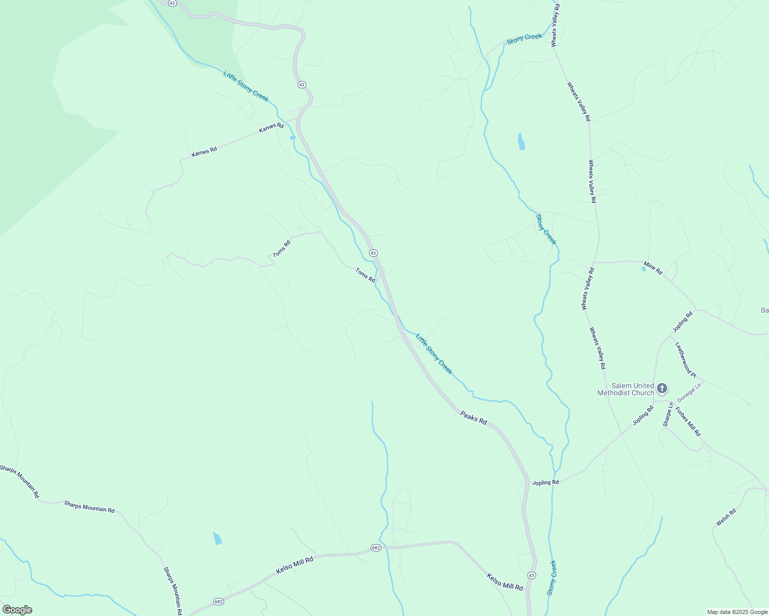 map of restaurants, bars, coffee shops, grocery stores, and more near 6836 Peaks Road in Bedford