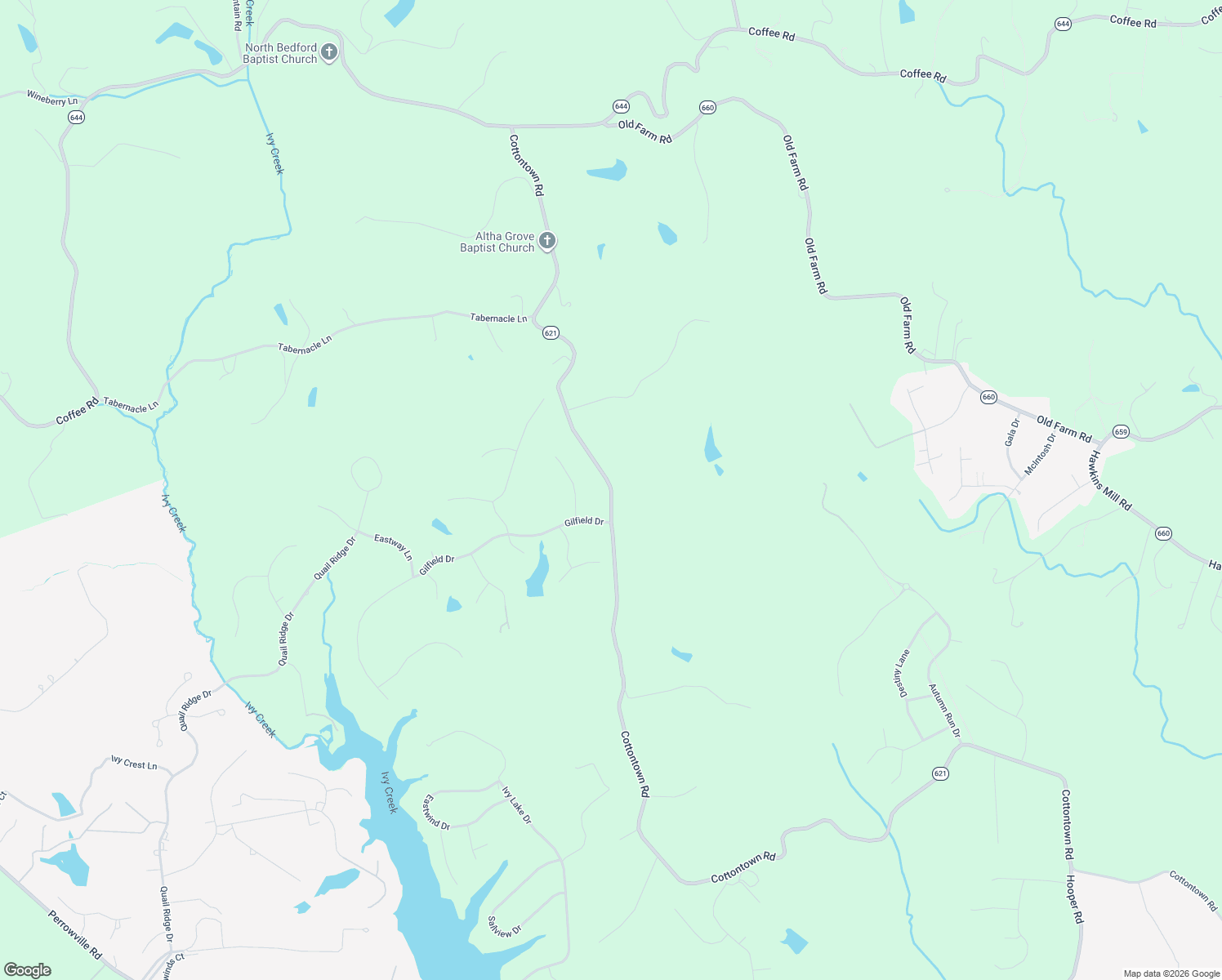 map of restaurants, bars, coffee shops, grocery stores, and more near 6499 Cottontown Road in Forest