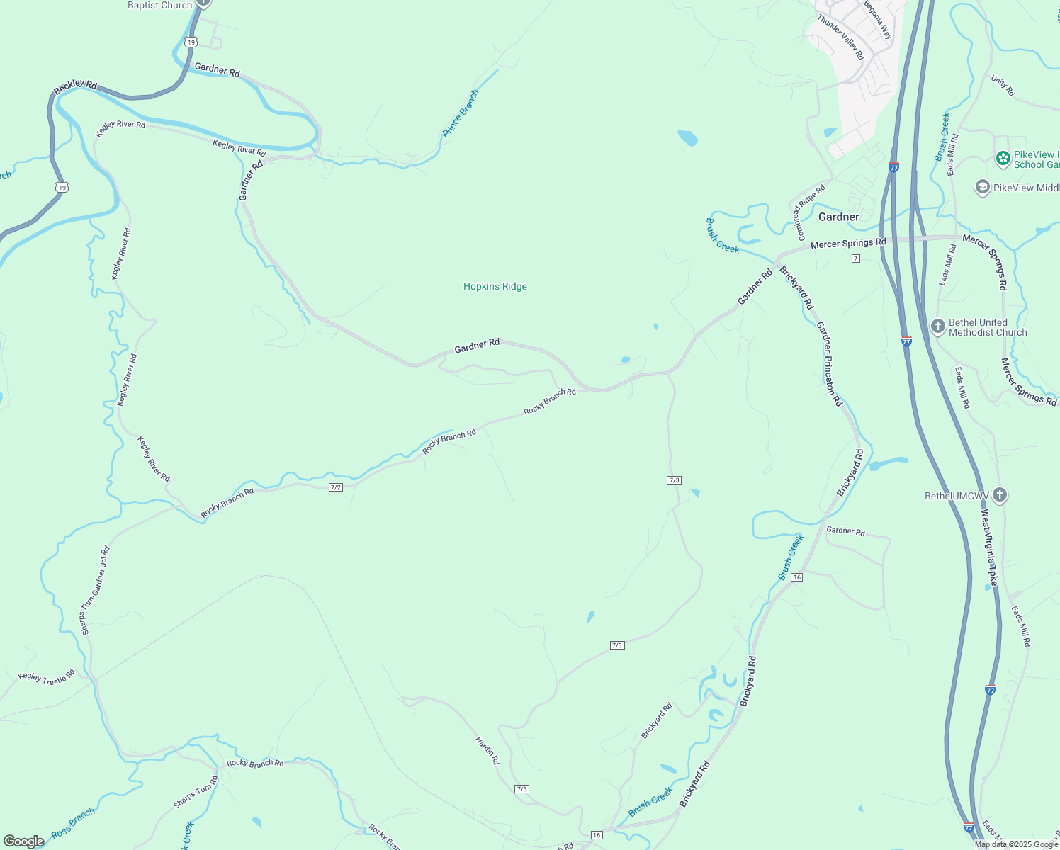 map of restaurants, bars, coffee shops, grocery stores, and more near 4380 Rocky Branch Road in Princeton