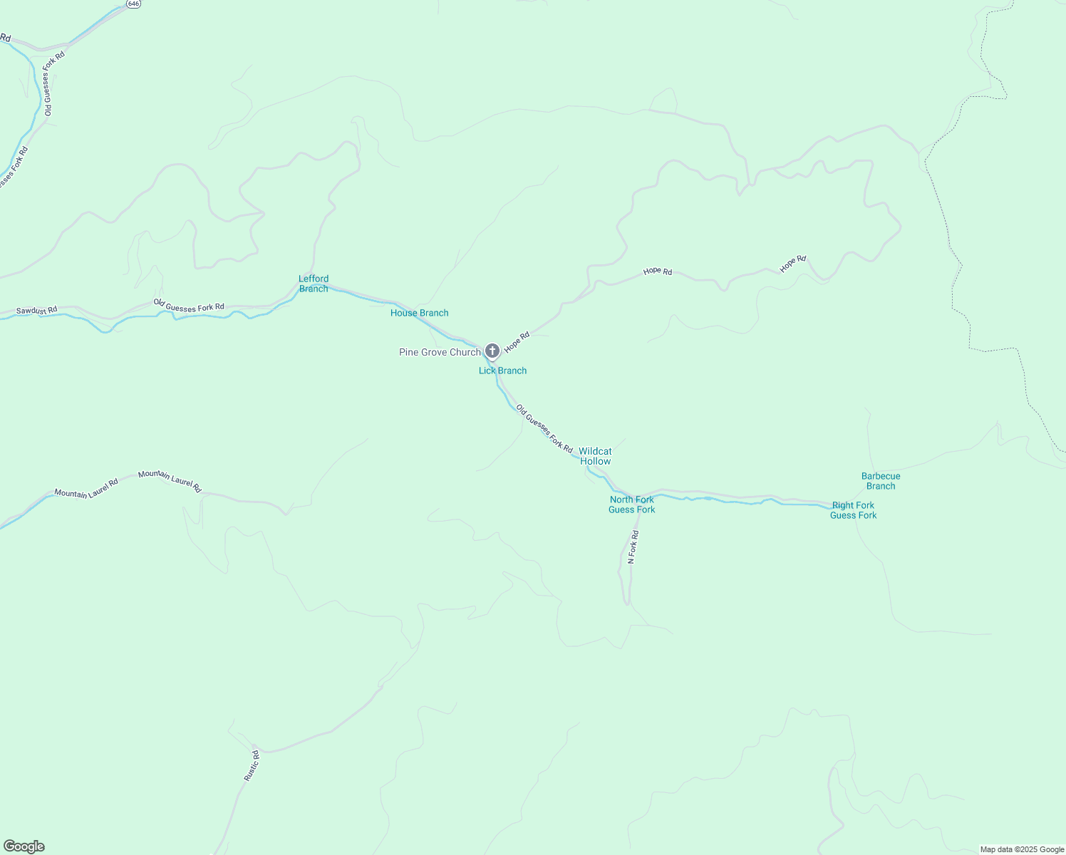 map of restaurants, bars, coffee shops, grocery stores, and more near 4218 Old Guesses Fork Road in Hurley
