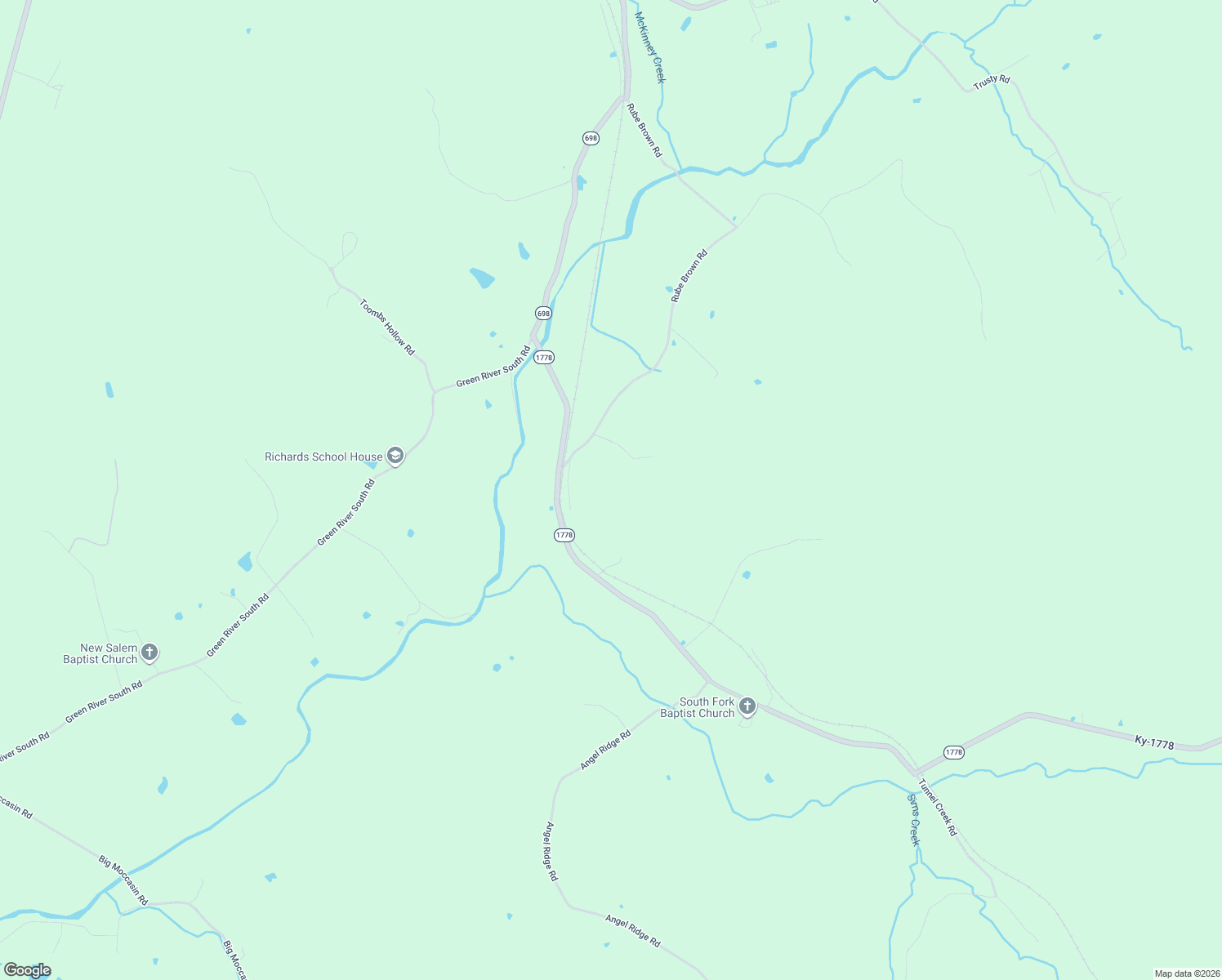 map of restaurants, bars, coffee shops, grocery stores, and more near 1350 Rube Brown Road in Hustonville