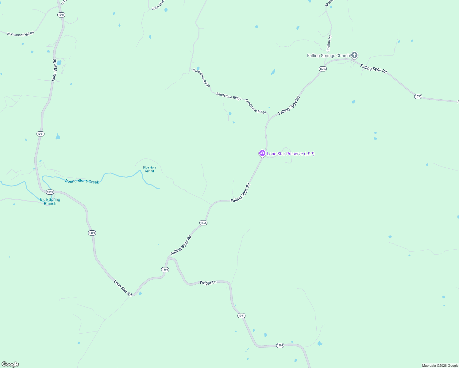 map of restaurants, bars, coffee shops, grocery stores, and more near 2624-3260 Falling Springs Church Road in Bonnieville