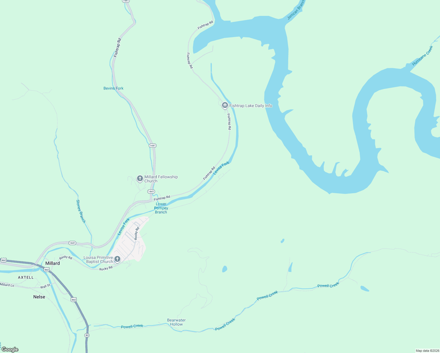 map of restaurants, bars, coffee shops, grocery stores, and more near 1727-1899 Rocky Road in Pikeville