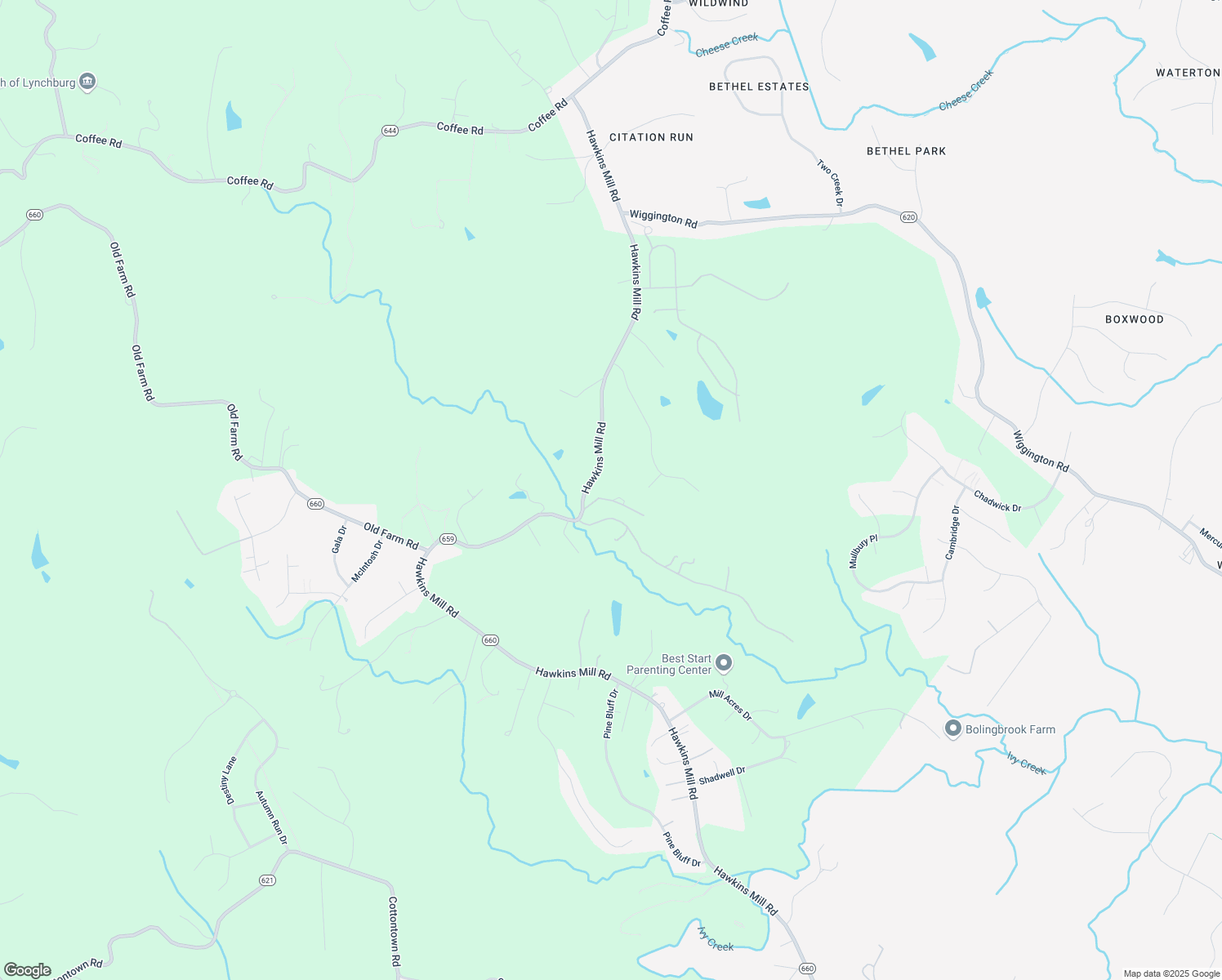map of restaurants, bars, coffee shops, grocery stores, and more near 1080 Monroe Place in Lynchburg