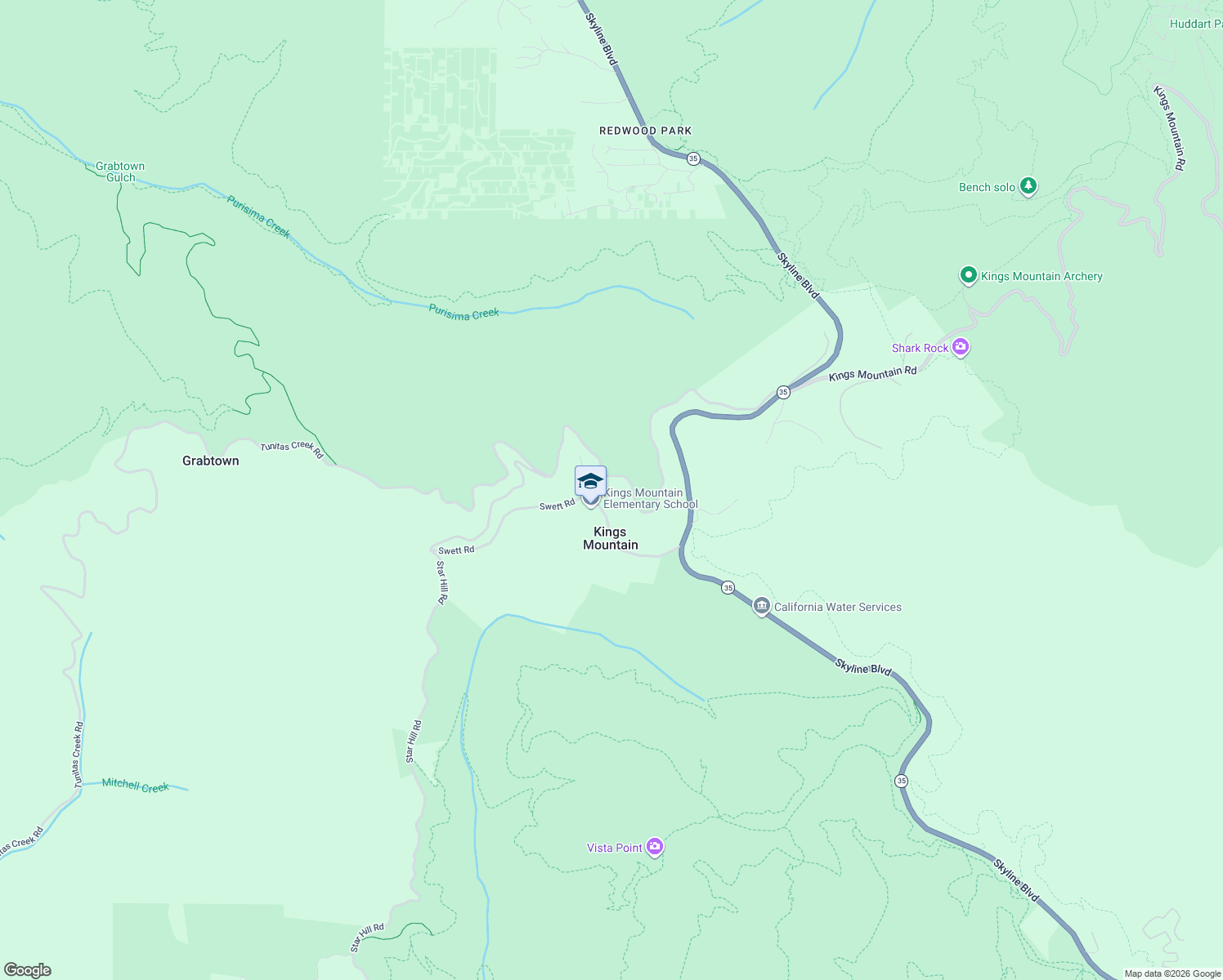 map of restaurants, bars, coffee shops, grocery stores, and more near 190 Swett Road in Woodside