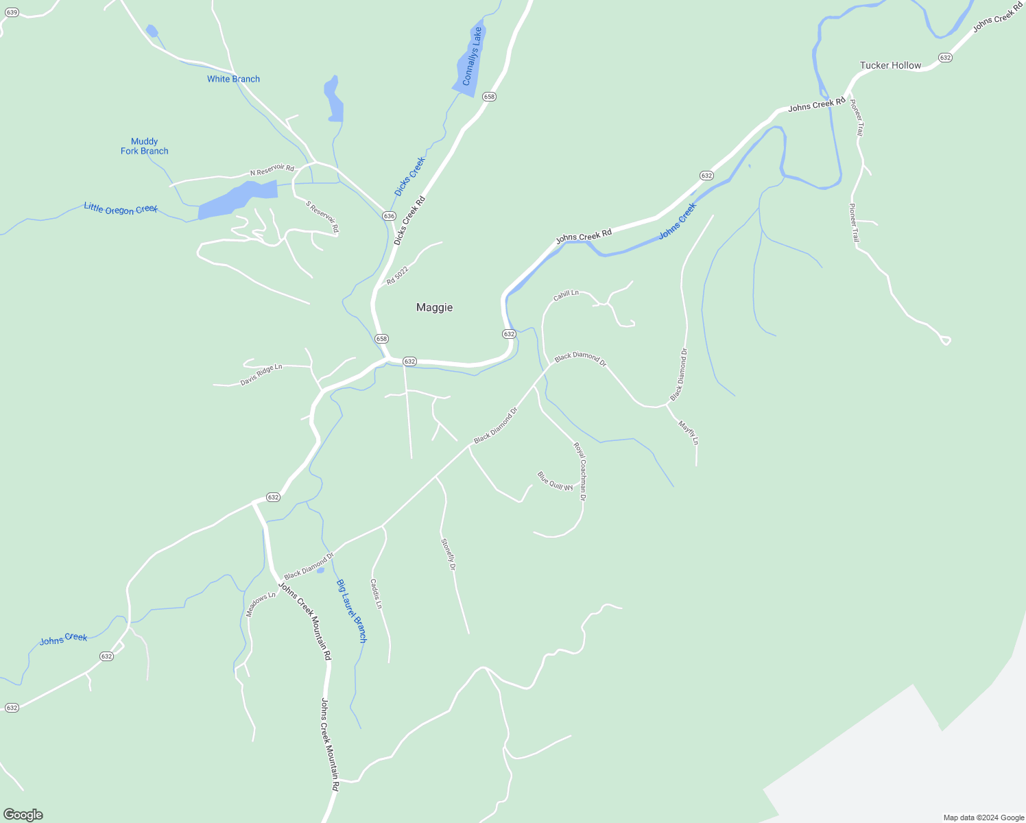 map of restaurants, bars, coffee shops, grocery stores, and more near Black Diamond Drive in Craig County