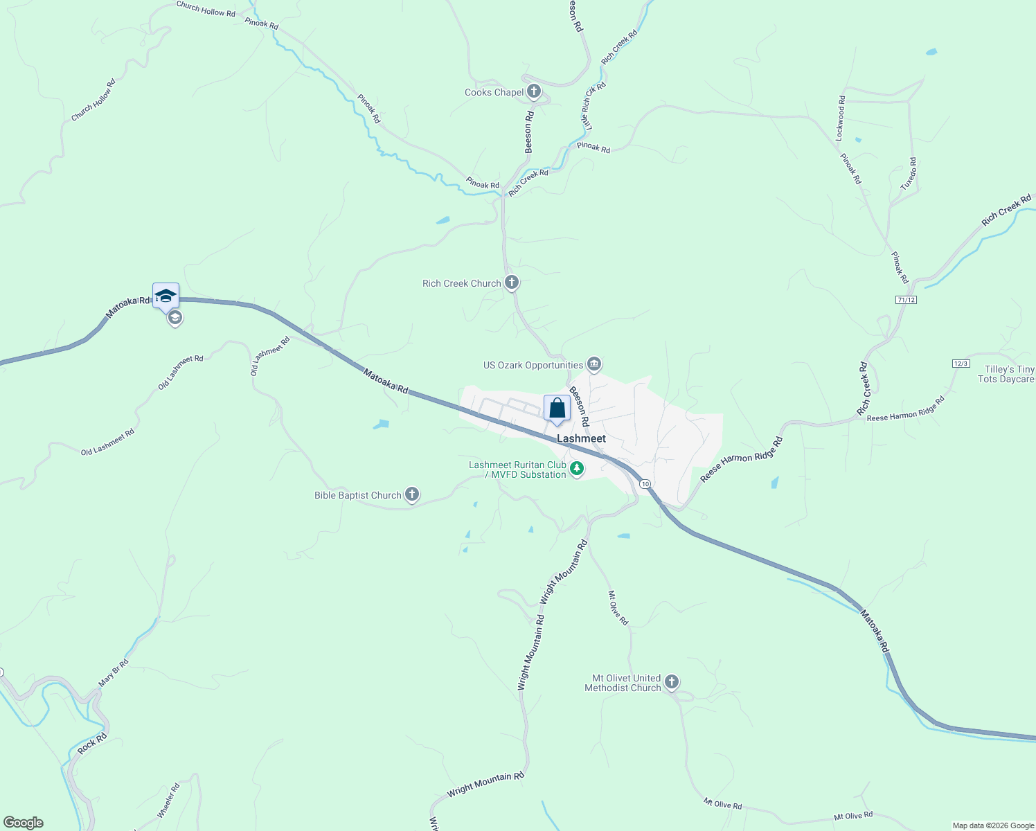 map of restaurants, bars, coffee shops, grocery stores, and more near 171 Presbyterian Avenue in Rock