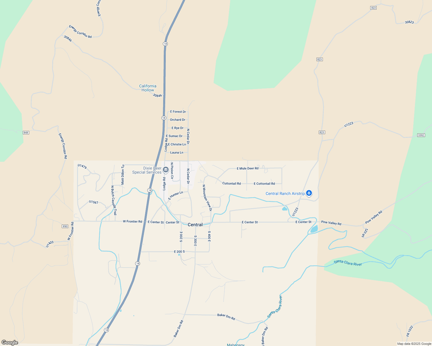 map of restaurants, bars, coffee shops, grocery stores, and more near 425 East Mule Deer Road in Central