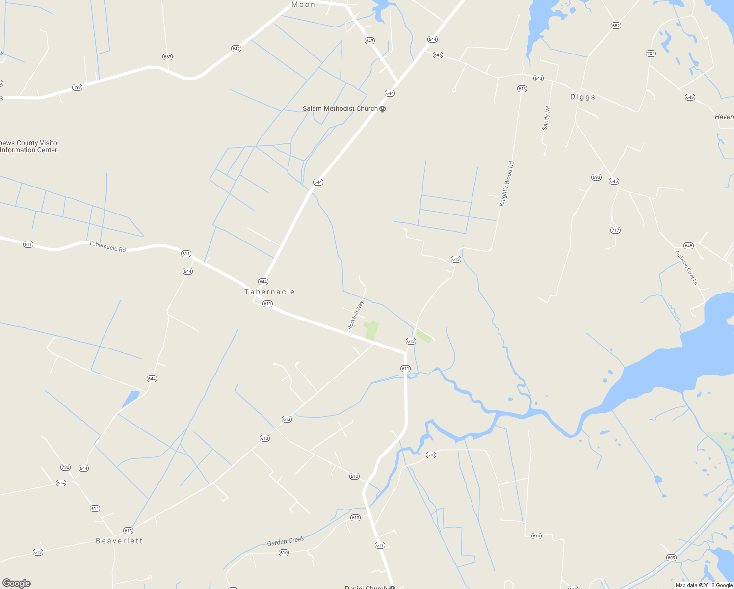 map of restaurants, bars, coffee shops, grocery stores, and more near 210 Rockfish Way in Diggs