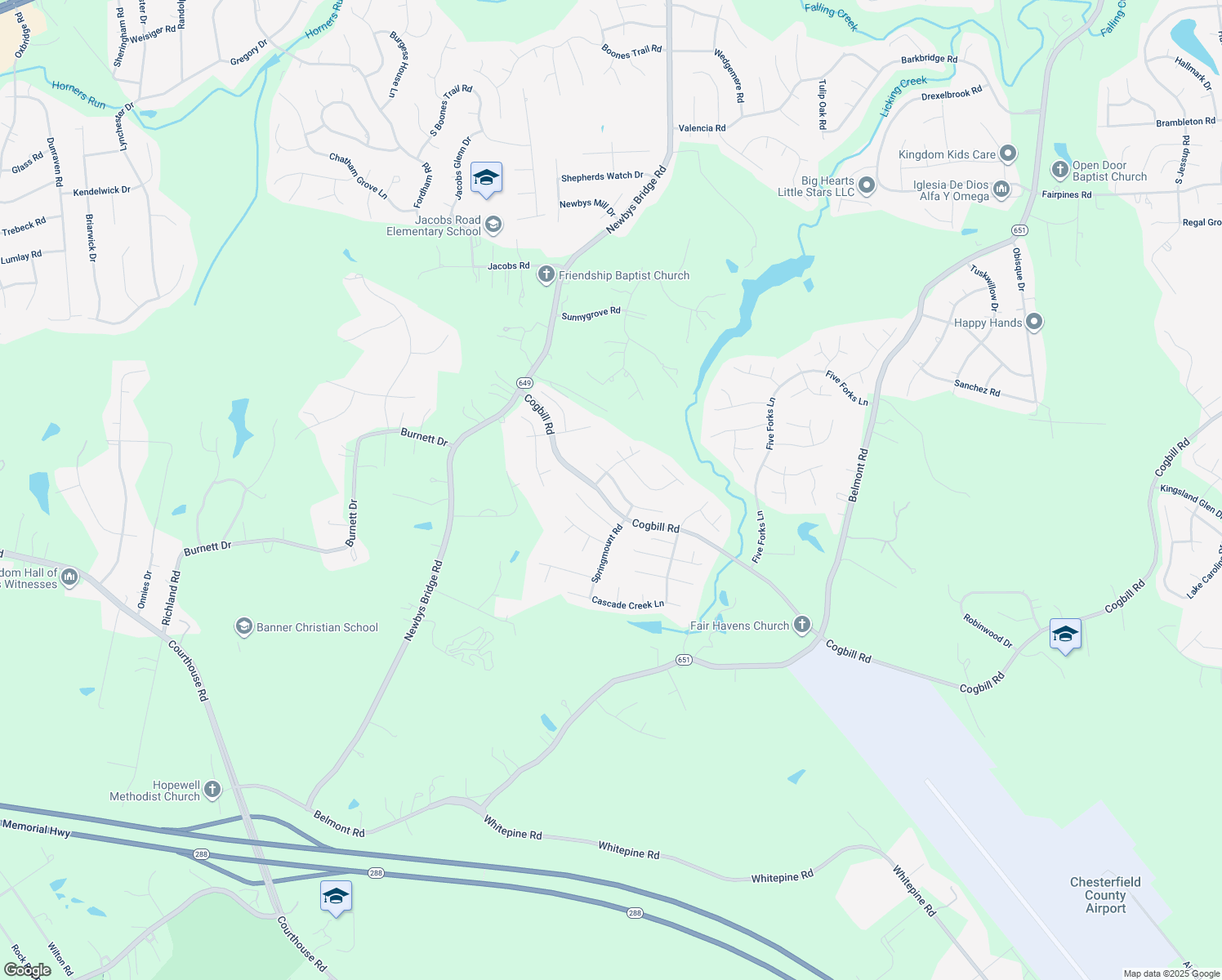 map of restaurants, bars, coffee shops, grocery stores, and more near 9325 Alcove Grove Rd in Chesterfield