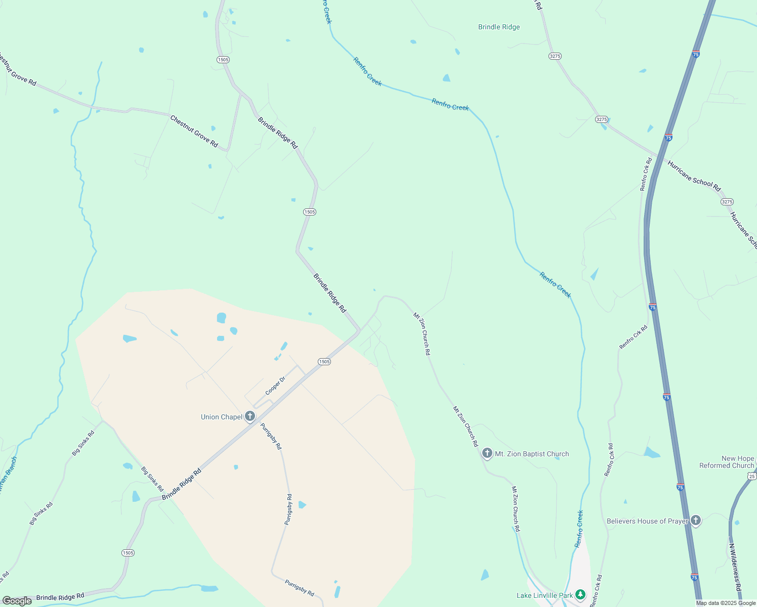 map of restaurants, bars, coffee shops, grocery stores, and more near Mount Zion Church Road in Brodhead