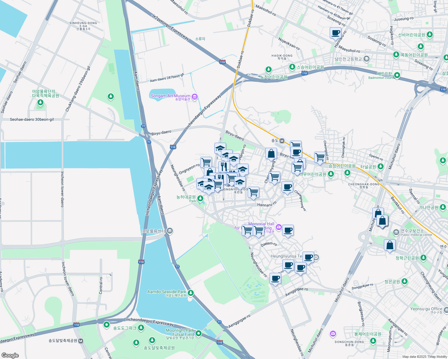 map of restaurants, bars, coffee shops, grocery stores, and more near in 