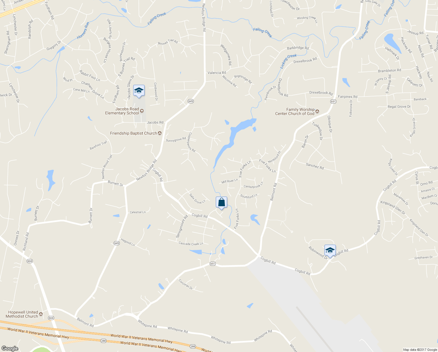 map of restaurants, bars, coffee shops, grocery stores, and more near 7919 Waterman Lane in Chesterfield