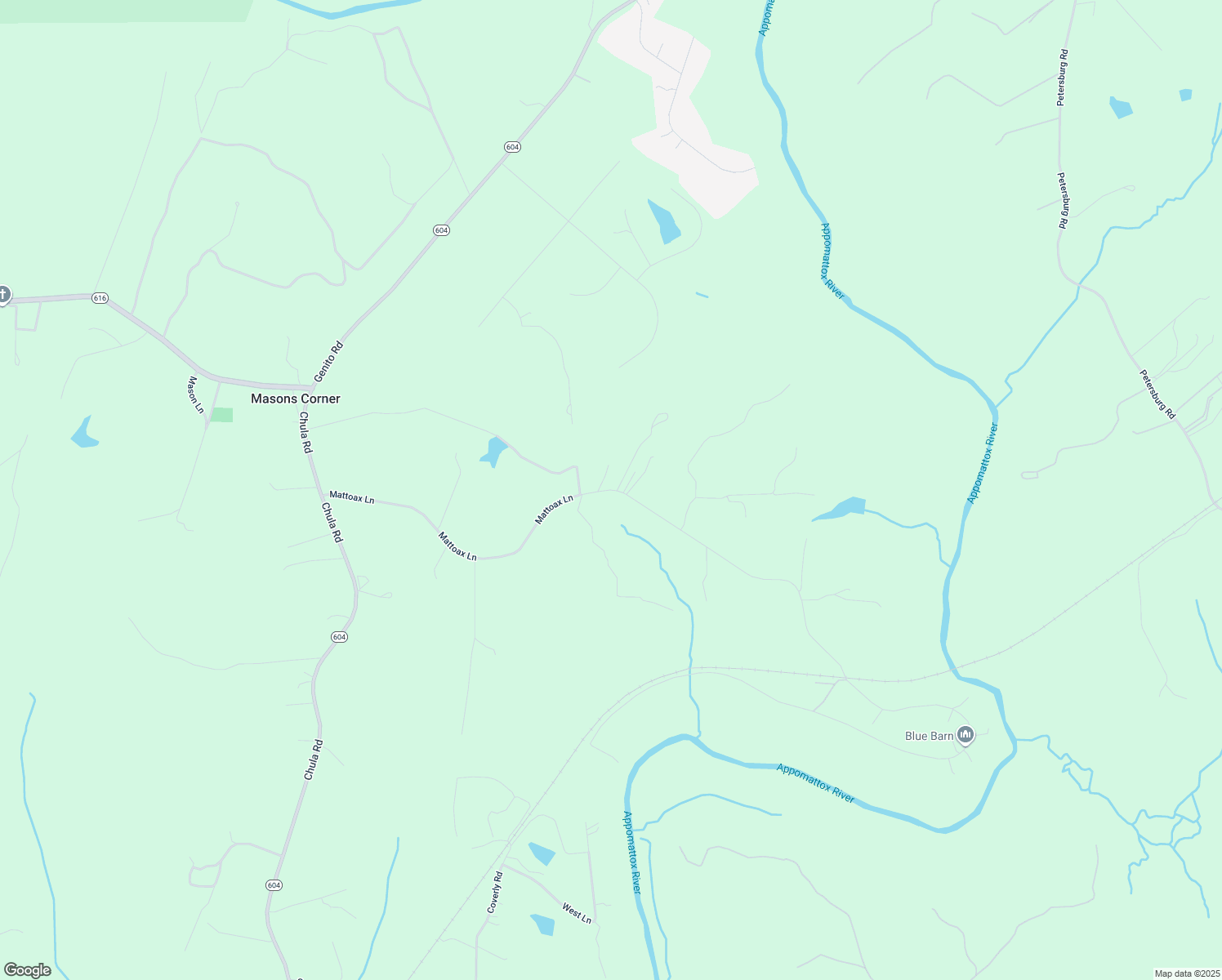 map of restaurants, bars, coffee shops, grocery stores, and more near 11300 Mattoax Lane in Amelia Court House