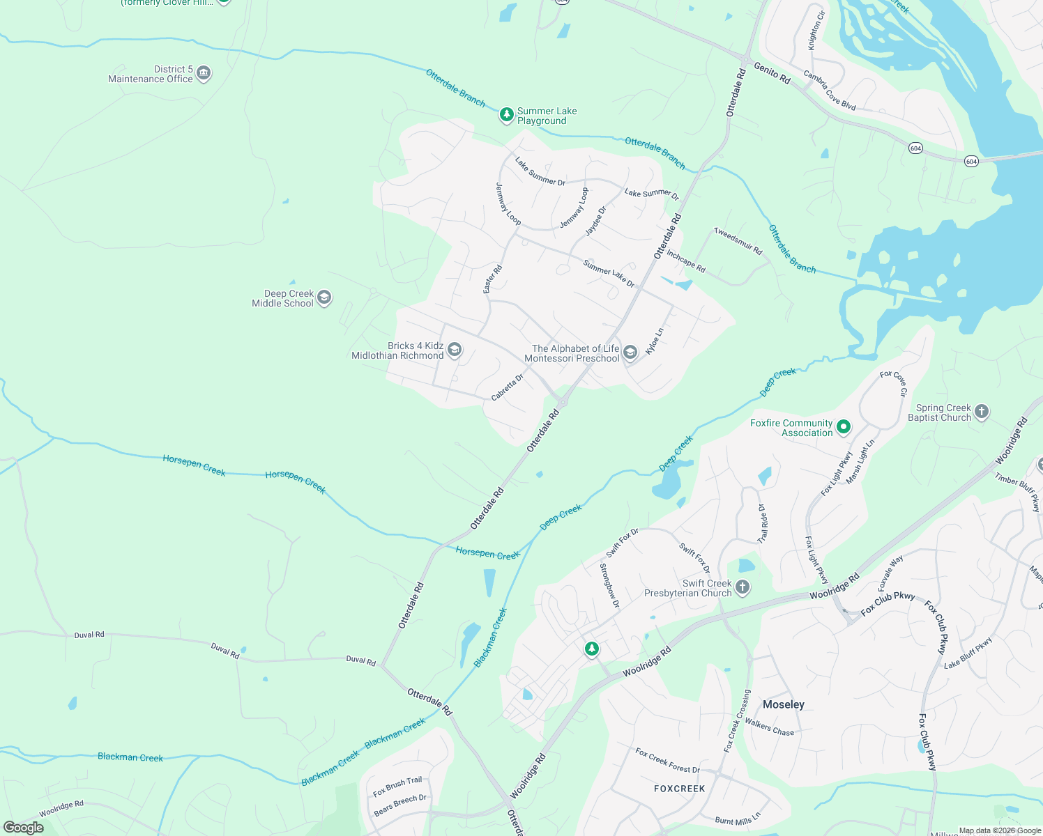 map of restaurants, bars, coffee shops, grocery stores, and more near 16707 Crestwycke Court in Moseley