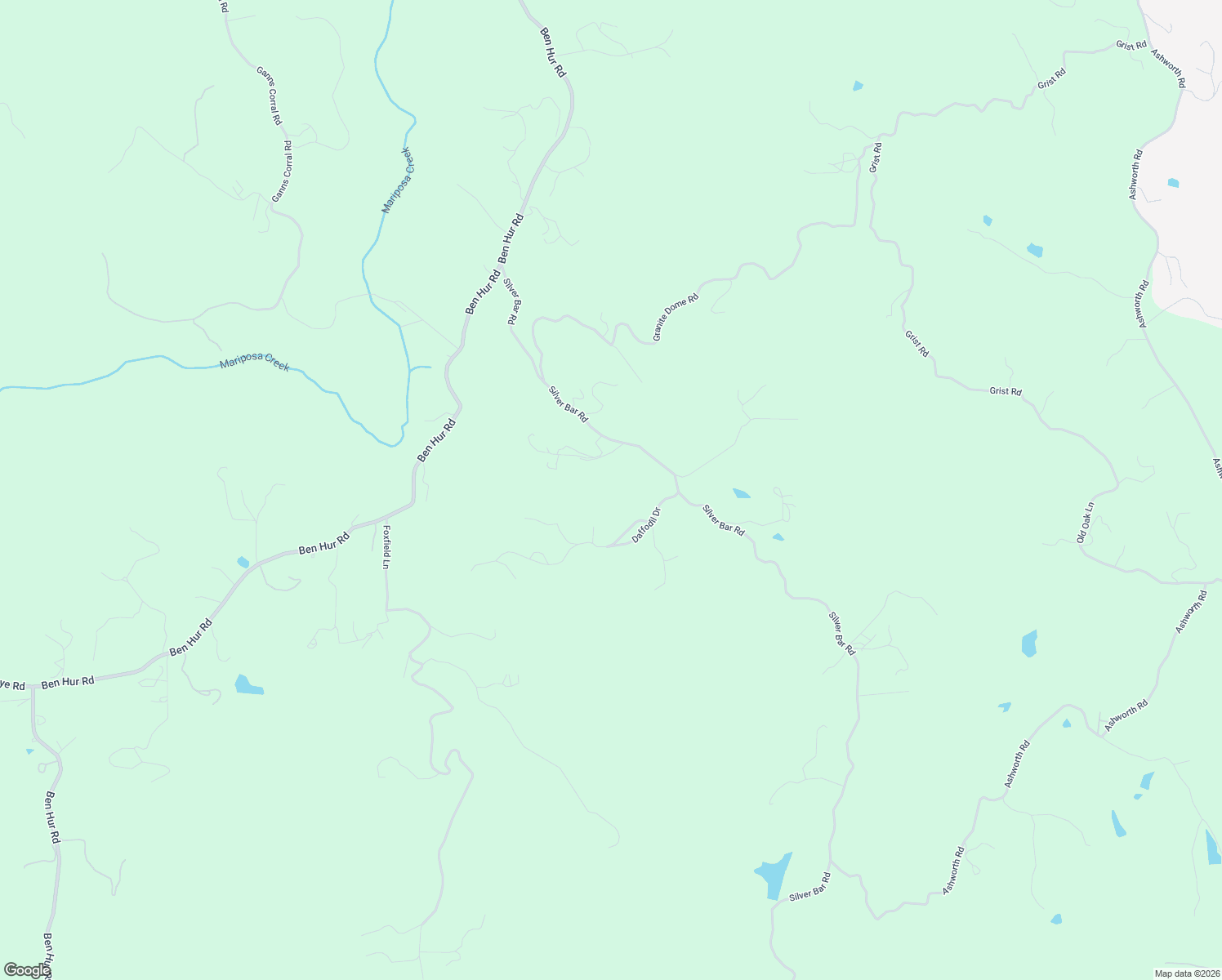 map of restaurants, bars, coffee shops, grocery stores, and more near 4091 Silver Bar Road in Mariposa