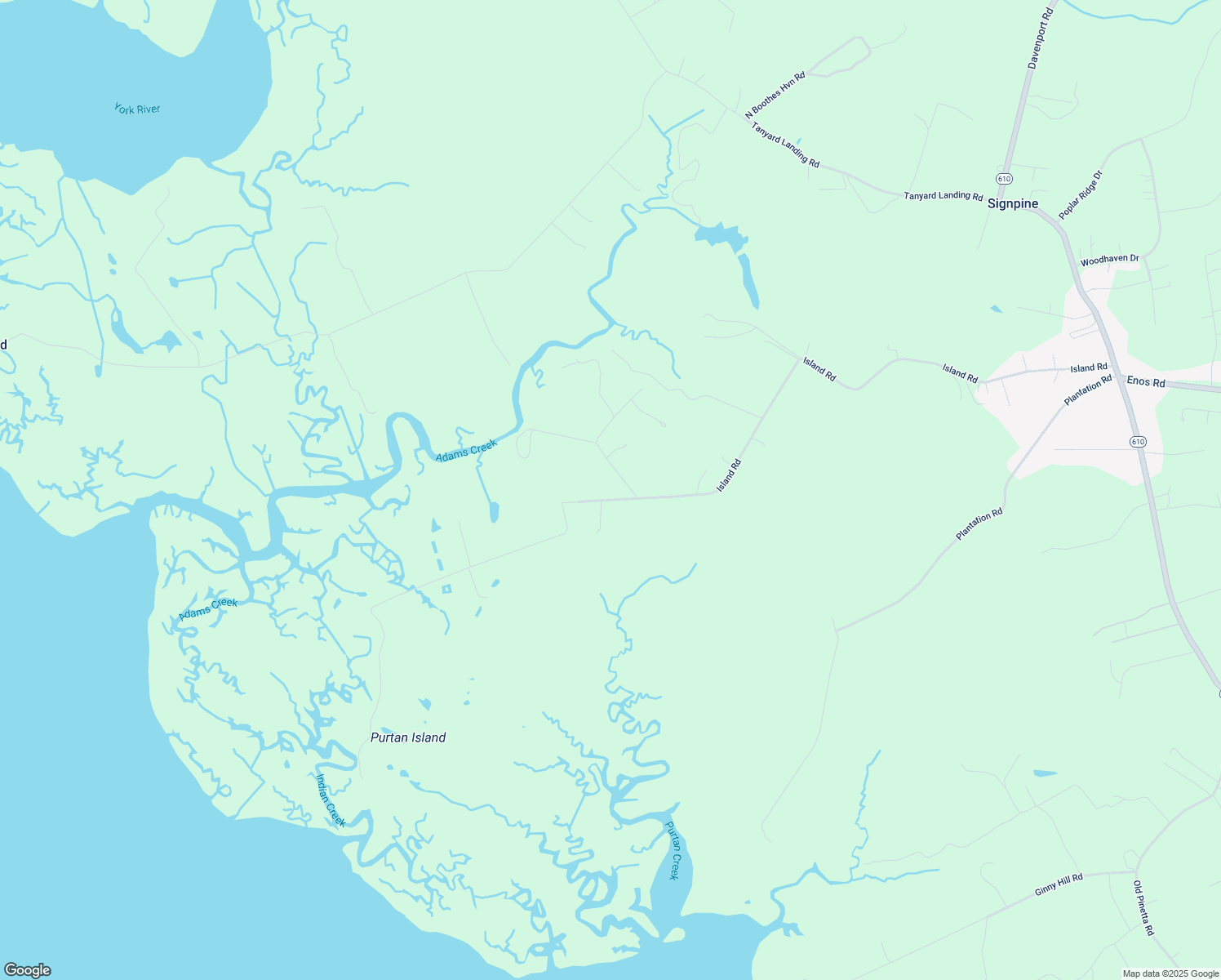 map of restaurants, bars, coffee shops, grocery stores, and more near 2463 Island Road in Gloucester Courthouse