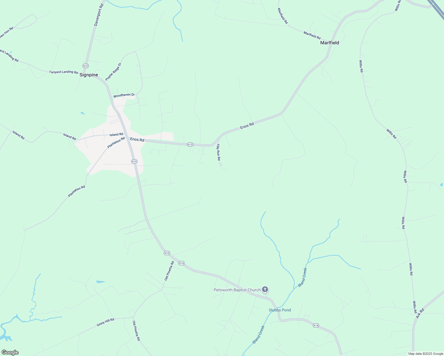 map of restaurants, bars, coffee shops, grocery stores, and more near 7930 Filly Run Road in Gloucester Courthouse