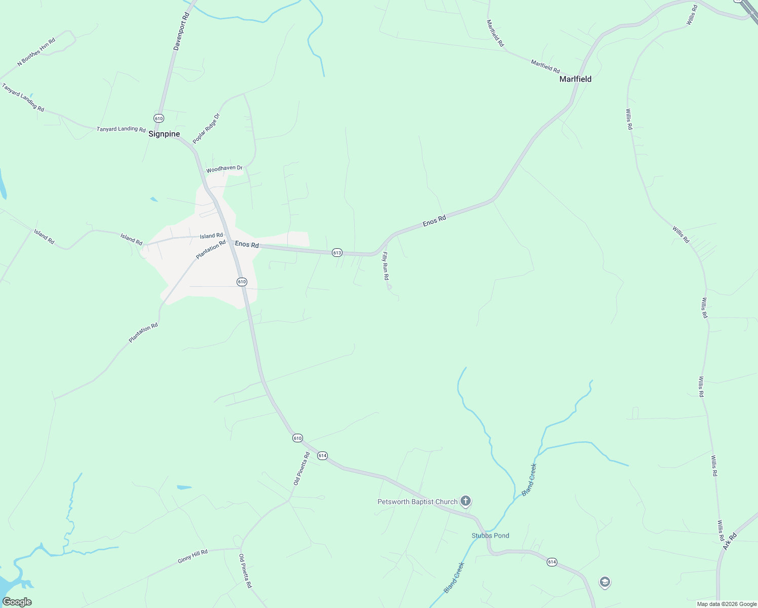 map of restaurants, bars, coffee shops, grocery stores, and more near 7944 Filly Run Road in Gloucester