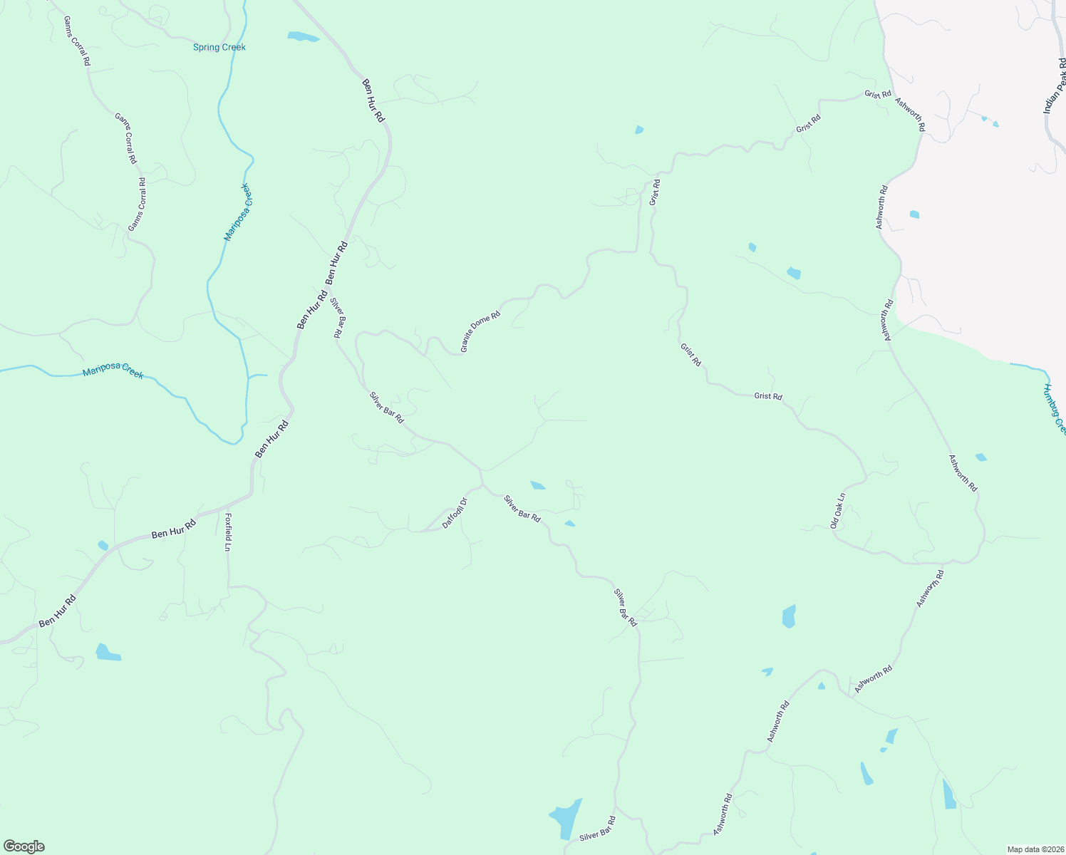 map of restaurants, bars, coffee shops, grocery stores, and more near 4150 Sullivan Road in Mariposa