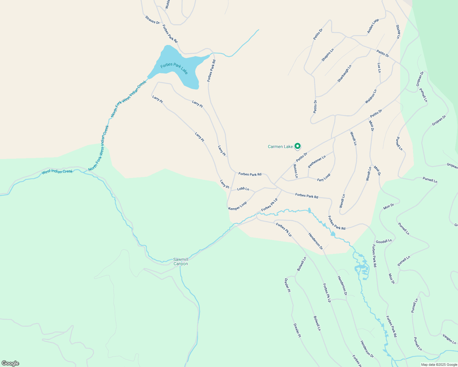 map of restaurants, bars, coffee shops, grocery stores, and more near Larry Place in Fort Garland