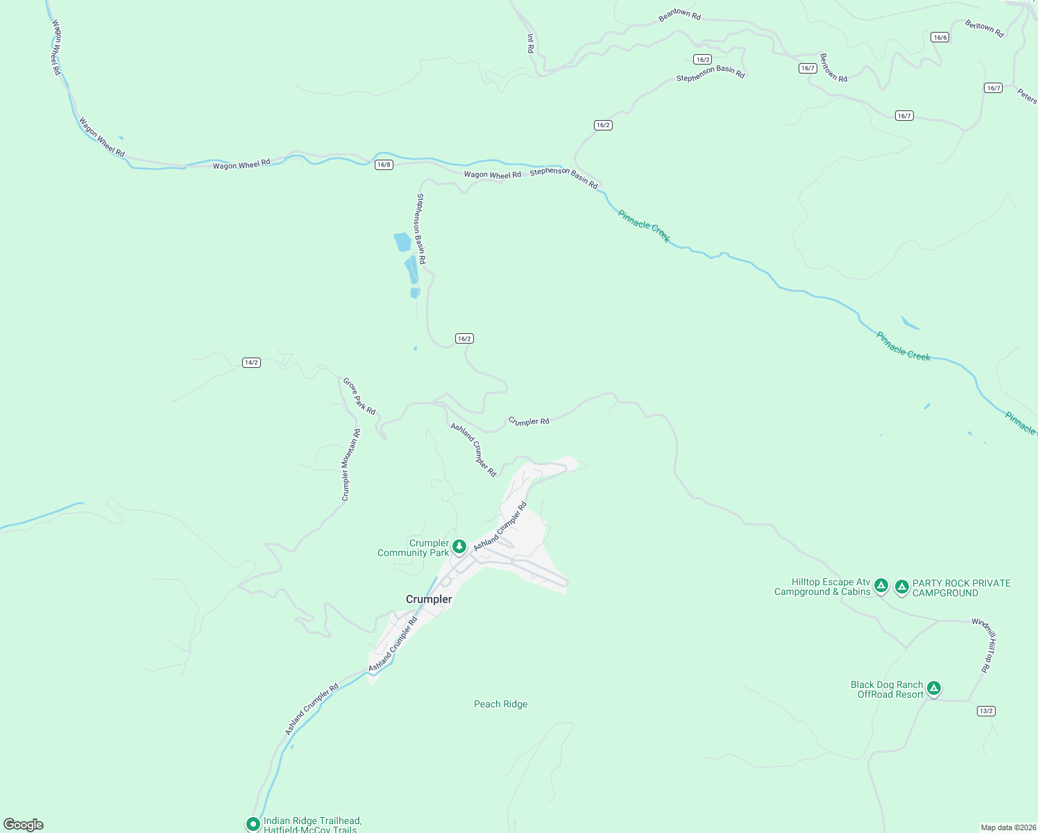 map of restaurants, bars, coffee shops, grocery stores, and more near 342 Ashland Crumpler Road in Rock