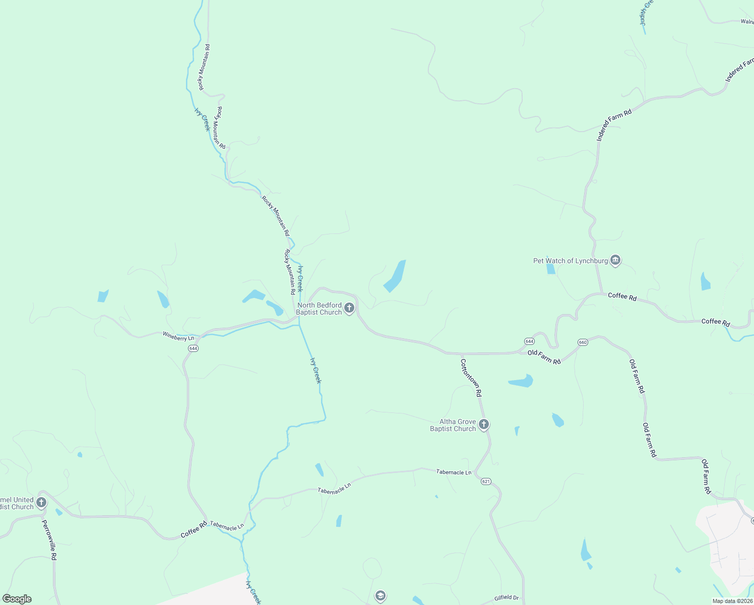 map of restaurants, bars, coffee shops, grocery stores, and more near 1157 Boxwood Lane in Lynchburg