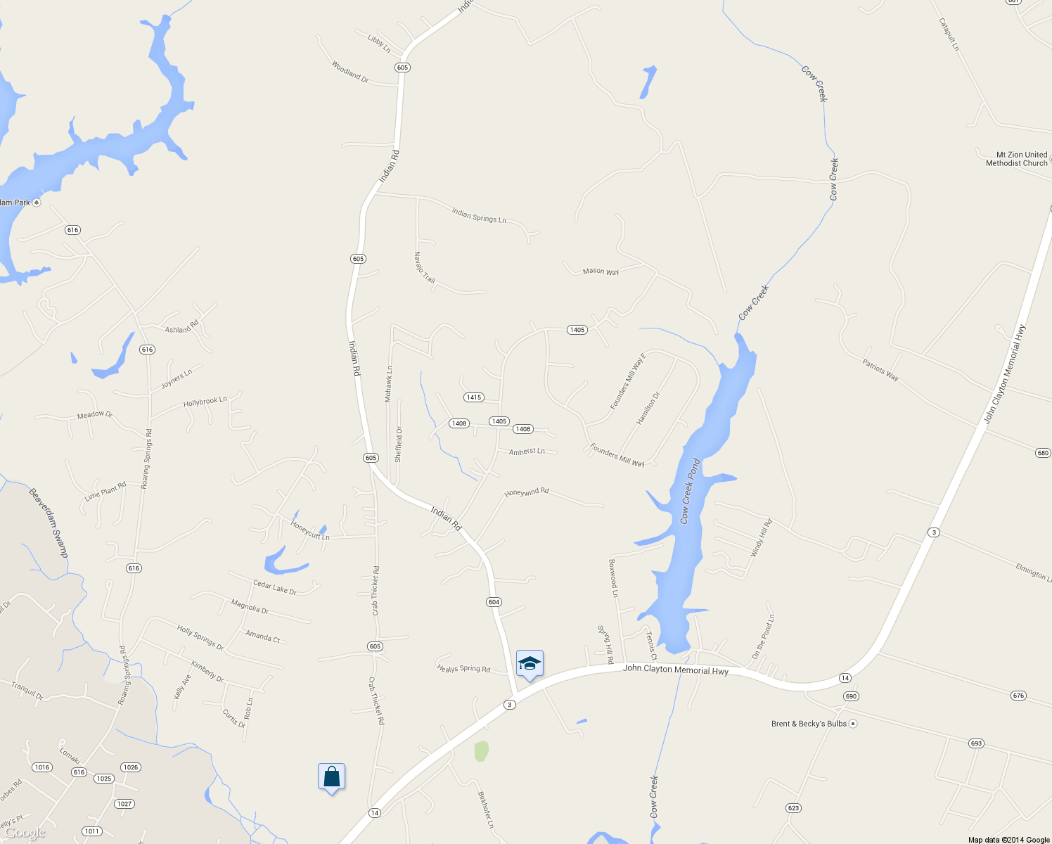 map of restaurants, bars, coffee shops, grocery stores, and more near 8263 Founders Mill Way in Gloucester Courthouse
