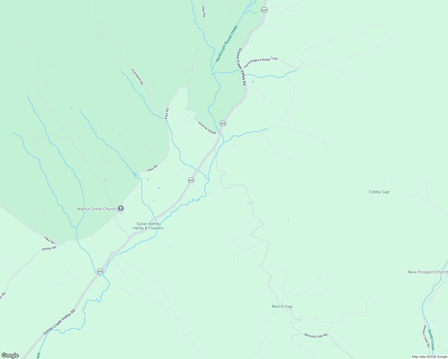 map of restaurants, bars, coffee shops, grocery stores, and more near 4531 Murrells Gap Road in Montvale