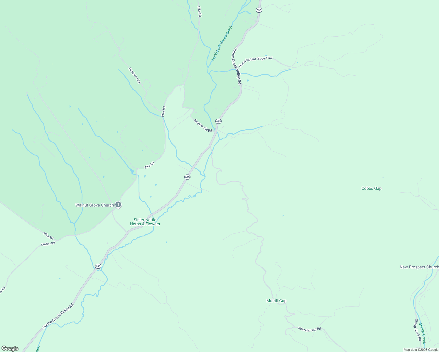map of restaurants, bars, coffee shops, grocery stores, and more near 4531 Murrells Gap Road in Montvale