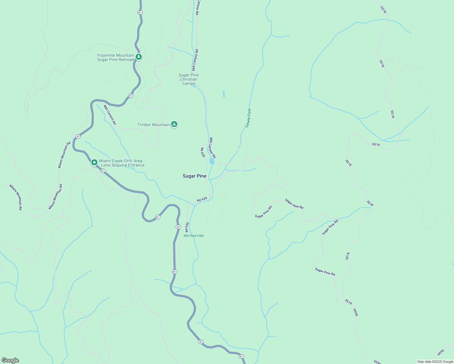 map of restaurants, bars, coffee shops, grocery stores, and more near 50054 Poplar Road in Oakhurst