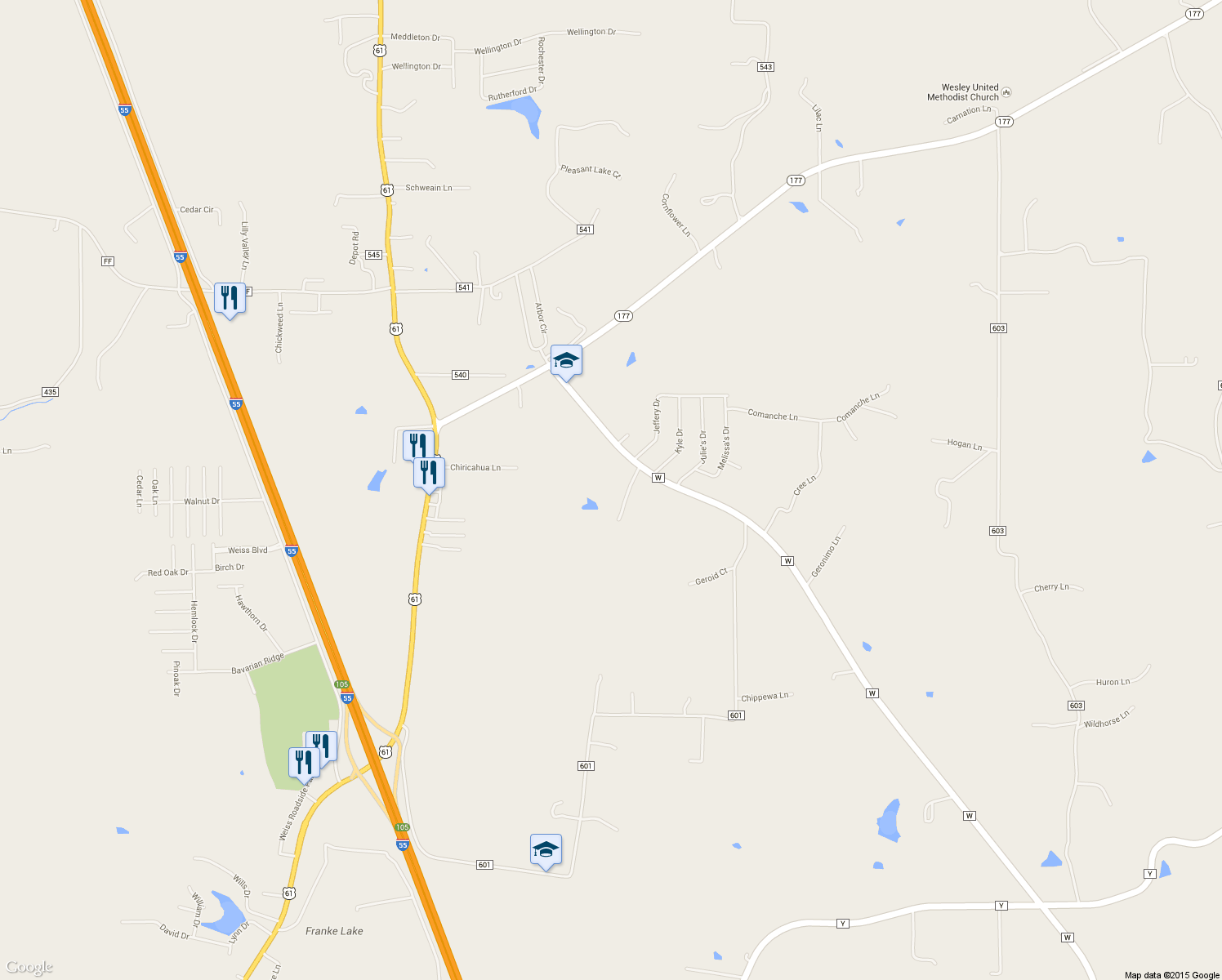 map of restaurants, bars, coffee shops, grocery stores, and more near 202 Eli Drive in Jackson