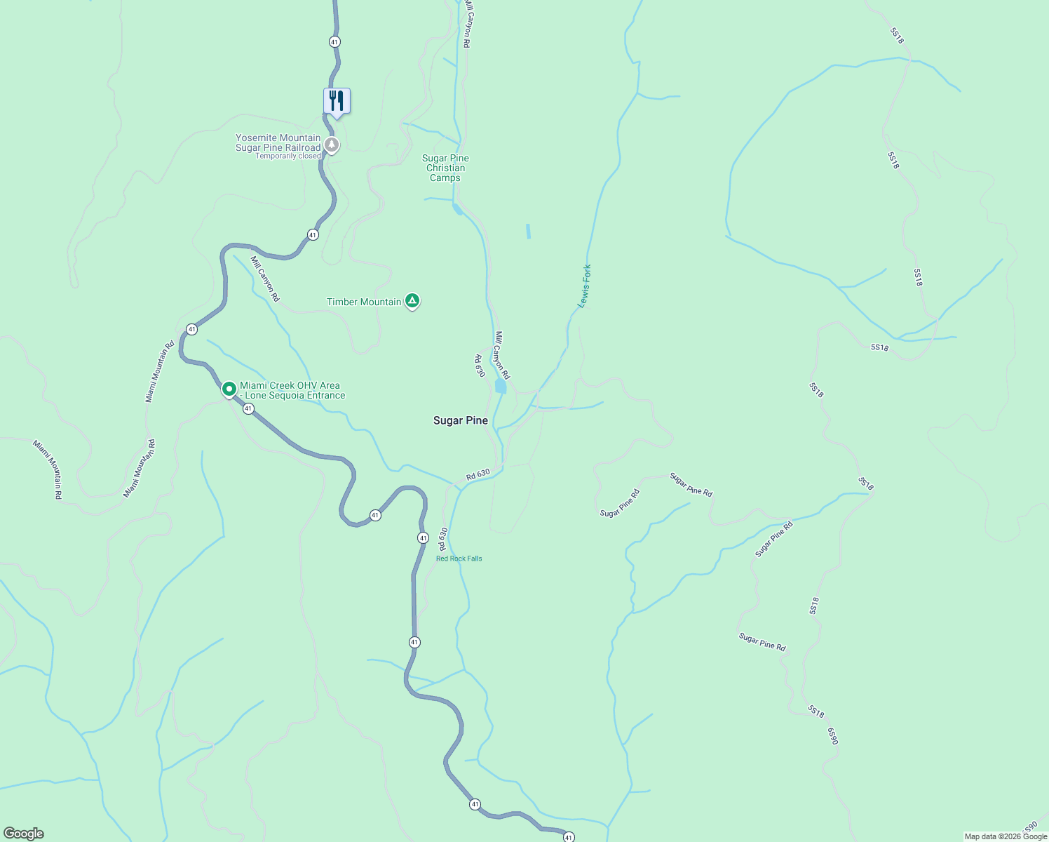 map of restaurants, bars, coffee shops, grocery stores, and more near 47599 Road 630 in Oakhurst