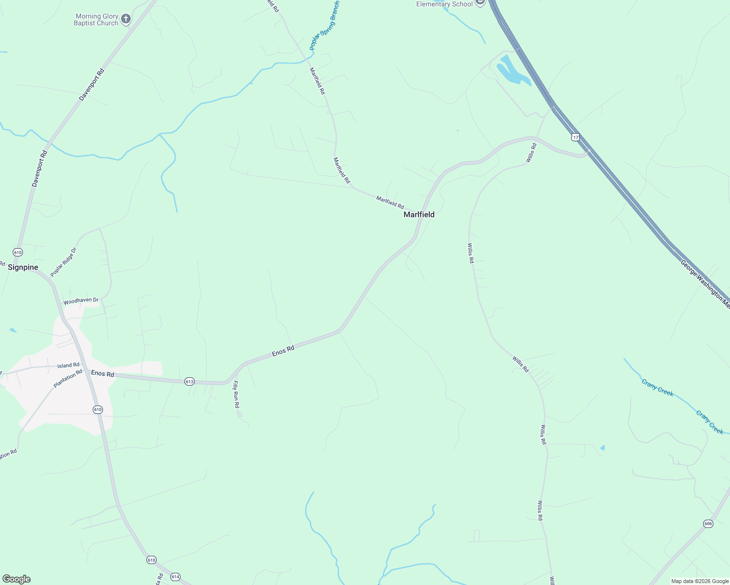 map of restaurants, bars, coffee shops, grocery stores, and more near Enos Rd in Gloucester